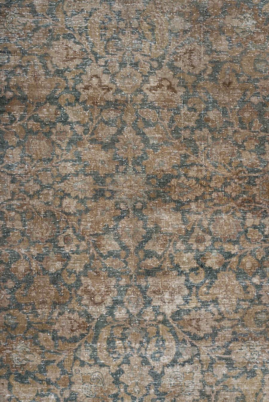 11' x 16' one-of-a-kind handmade antique Tabriz oversize rug. Color palette: taupe, faded blue, beige, ivory, camel, slate