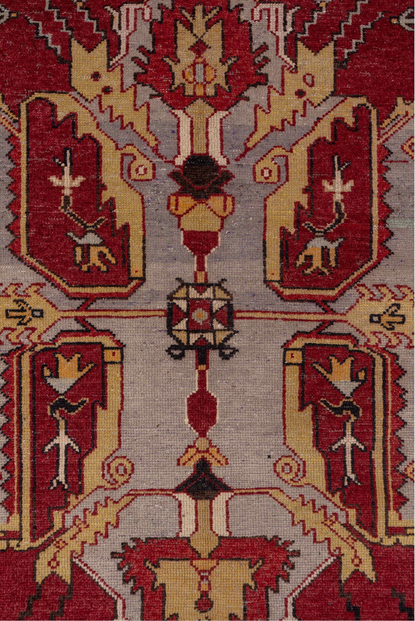 4' x 9' one-of-a-kind handmade vintage Oushak runner rug. Color palette: rust, ivory, gold, burgundy, charcoal, sage, taupe