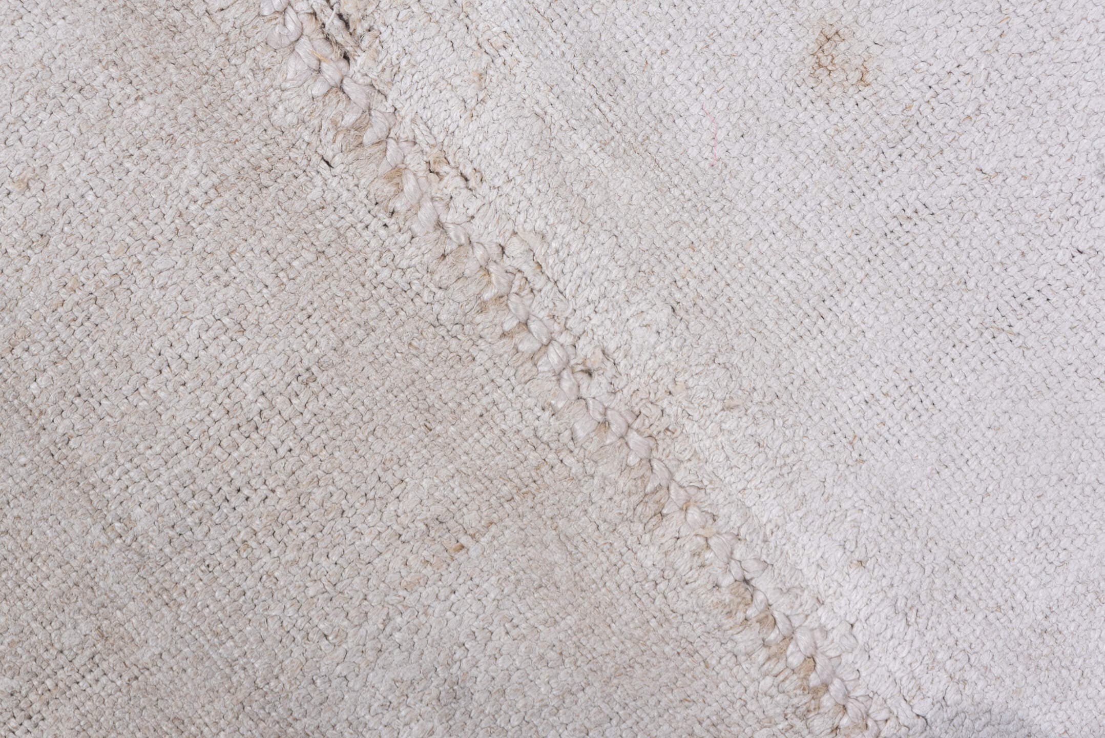 9' x 10' one-of-a-kind handmade antique Hemp Kilim large size rug. Color palette: ivory, cream, taupe, beige, gray