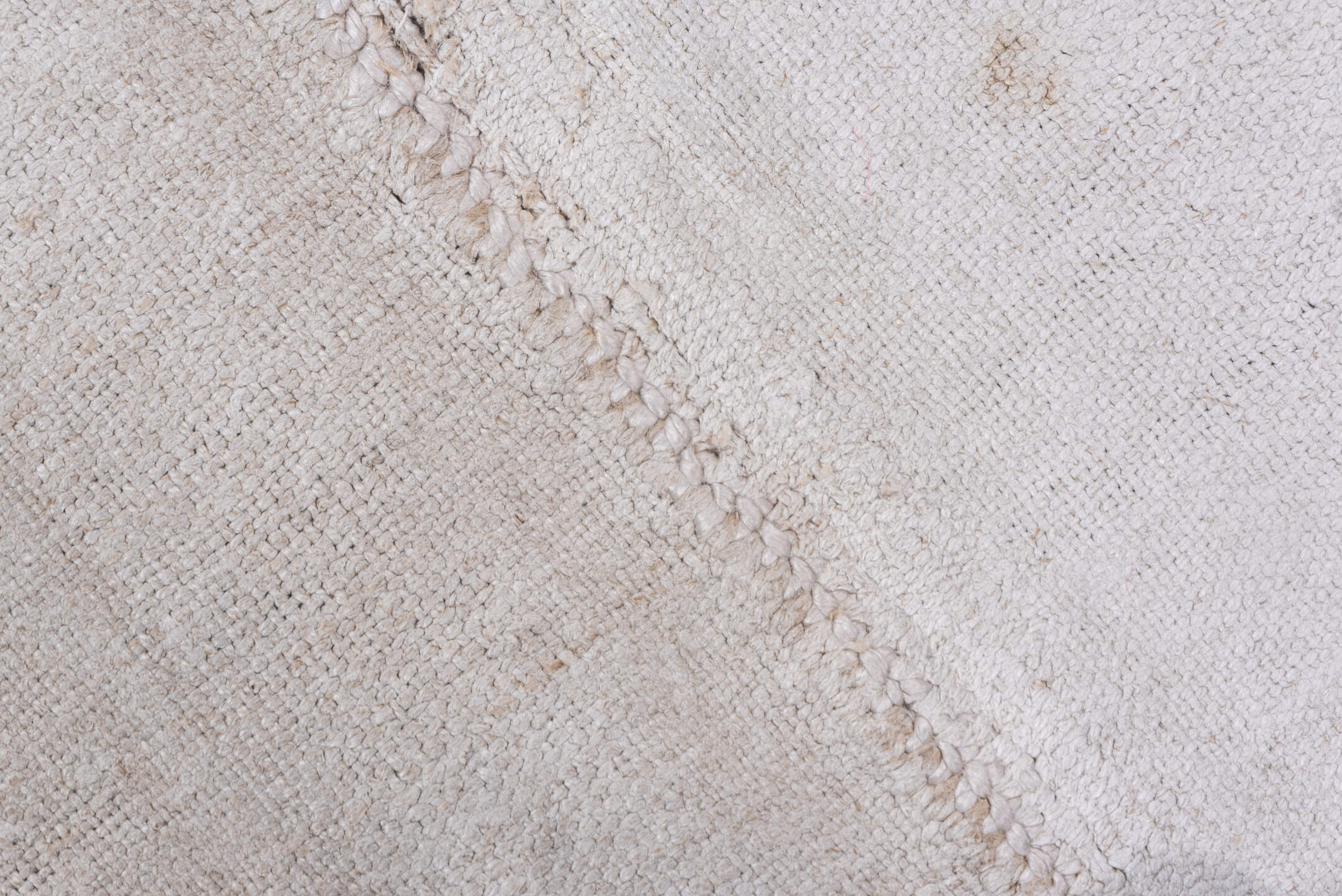 9' x 10' one-of-a-kind handmade antique Hemp Kilim large size rug. Color palette: ivory, cream, taupe, beige, gray