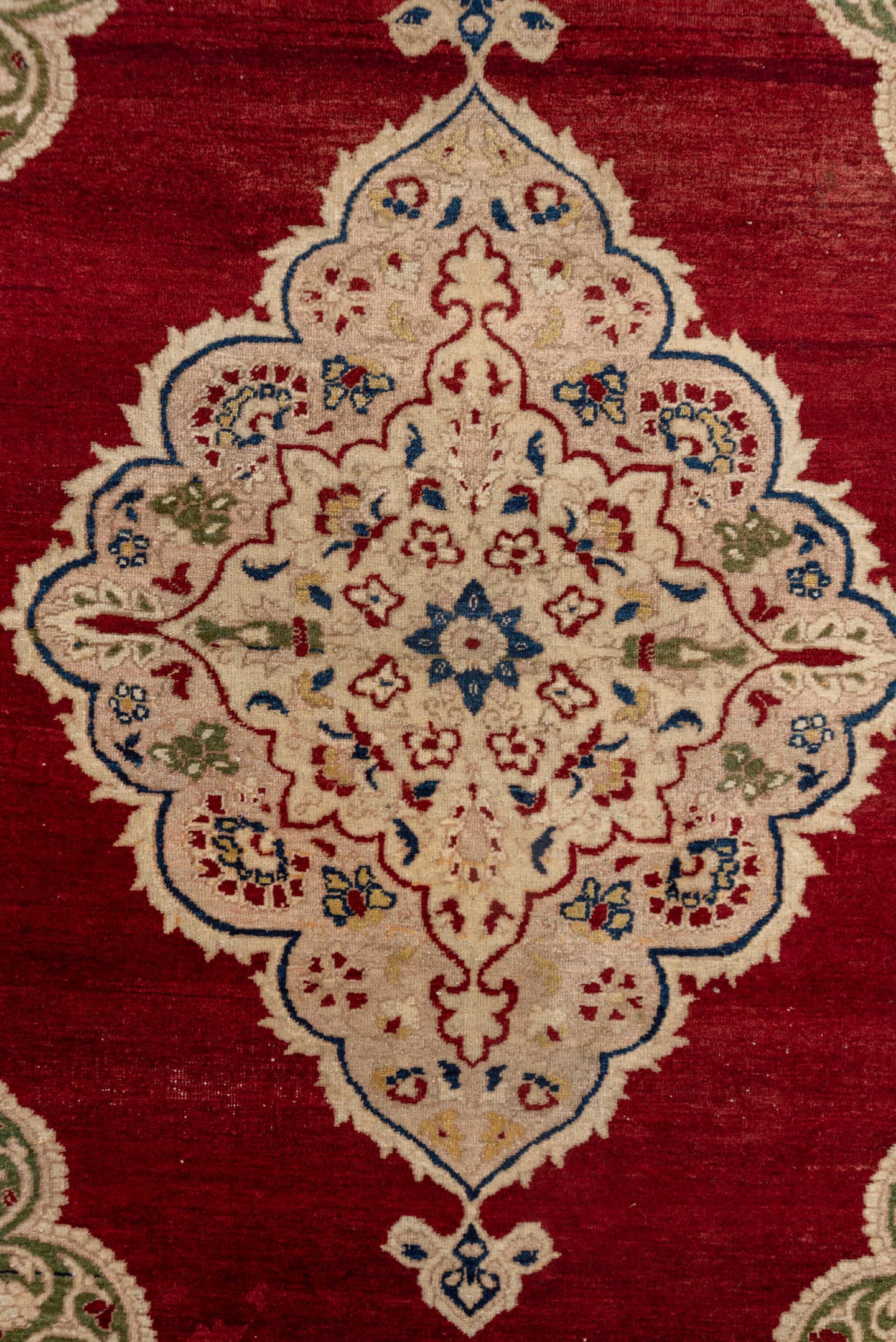 4' x 6' one-of-a-kind handmade vintage Sivas small size rug. Color palette: red, ivory, navy, sage, olive, burgundy, blue