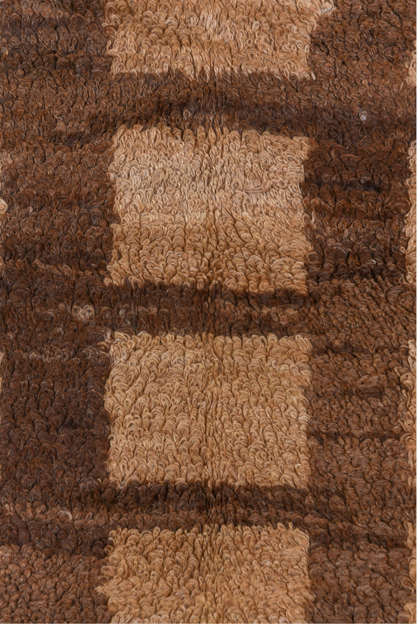 3' x 4' one-of-a-kind handmade vintage Tulu small size rug. Color palette: brown, off-white, pink, snow, white, whitesmoke