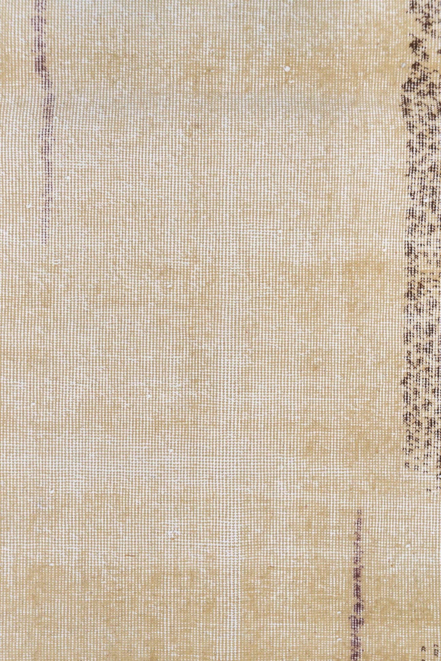 3' x 6' one-of-a-kind handmade vintage Oushak small size rug. Color palette: beige, ivory, taupe, brown, sage, lavender