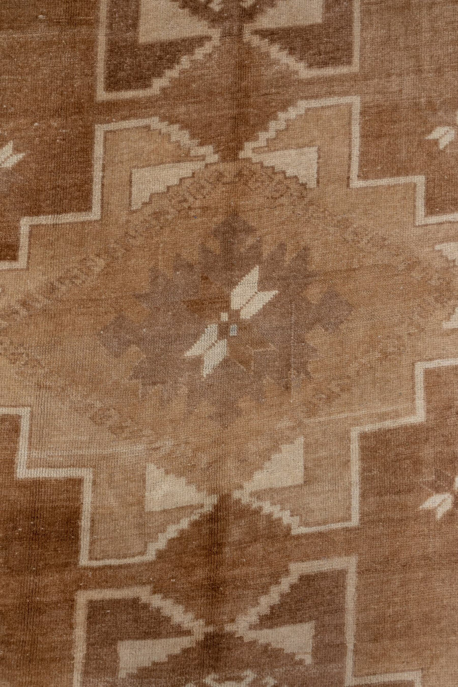 5' x 9' one-of-a-kind handmade vintage Oushak medium size rug. Color palette: camel, taupe, ivory, tan, brown, beige, gray