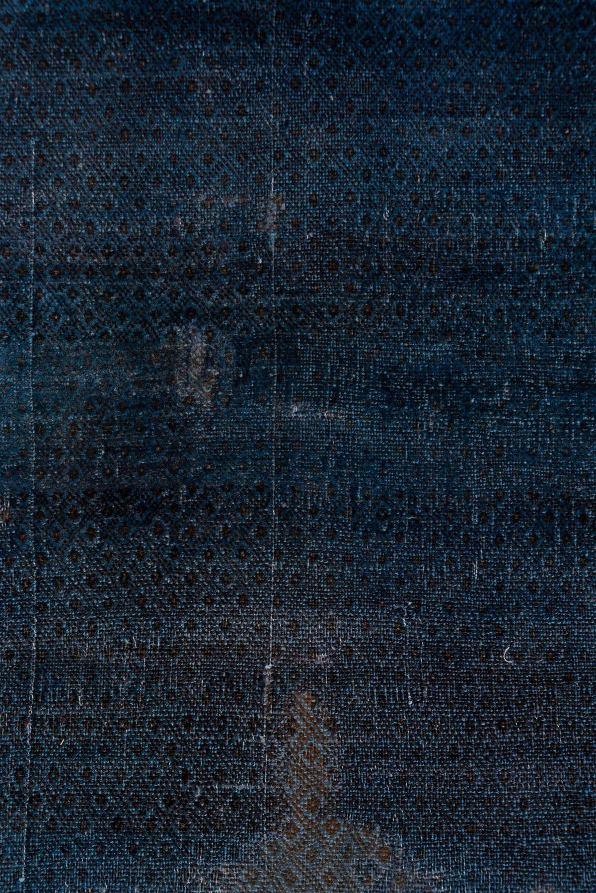 5' x 9' one-of-a-kind handmade vintage Oushak medium size rug. Color palette: indigo, navy, charcoal, slate, taupe, purple
