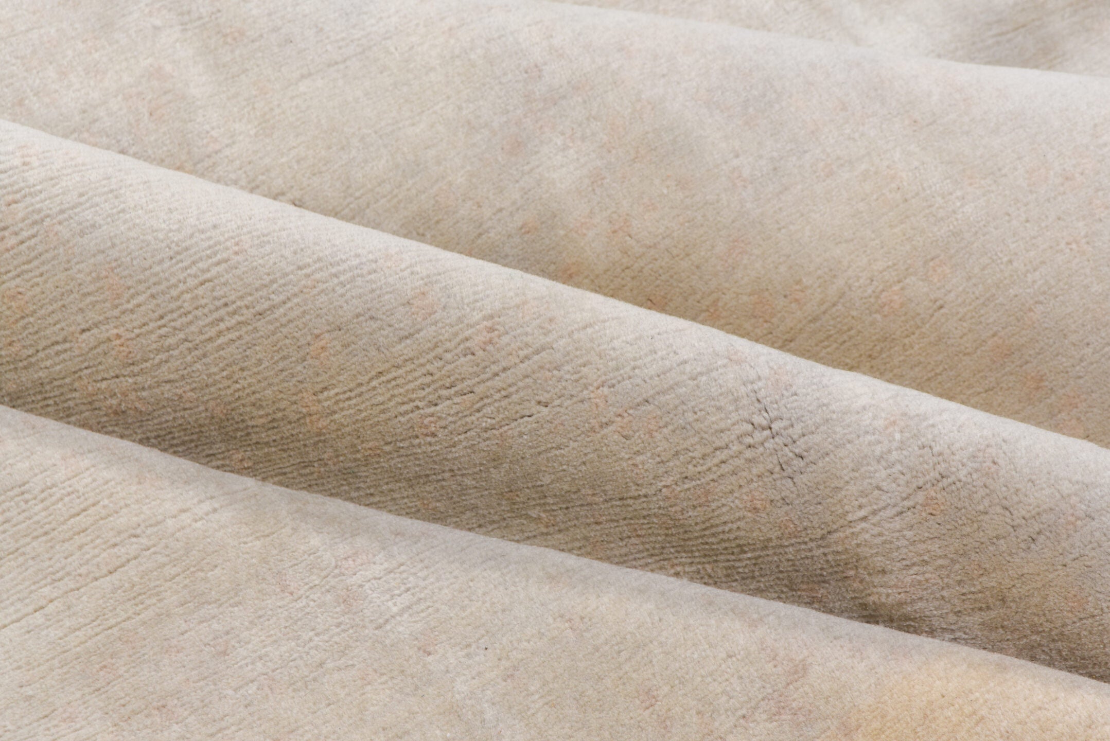 11' x 20' one-of-a-kind handmade vintage Tibetan oversize rug. Color palette: ivory, cream, beige, taupe, gray