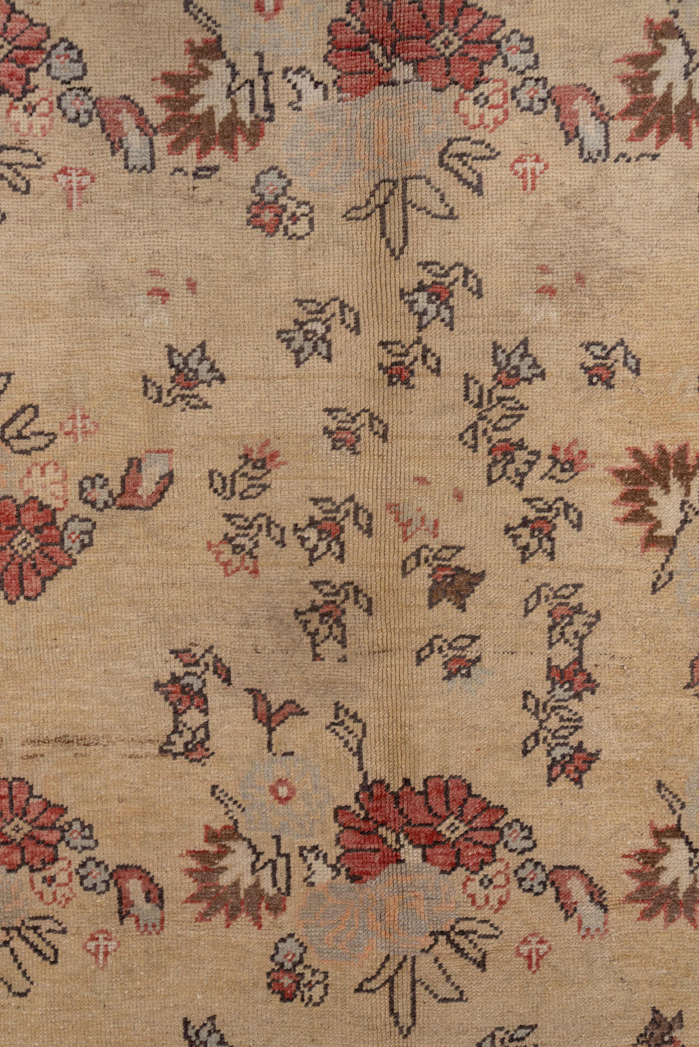 5' x 11' one-of-a-kind handmade vintage Konya runner rug. Color palette: camel, rust, ivory, charcoal, rose, taupe, beige