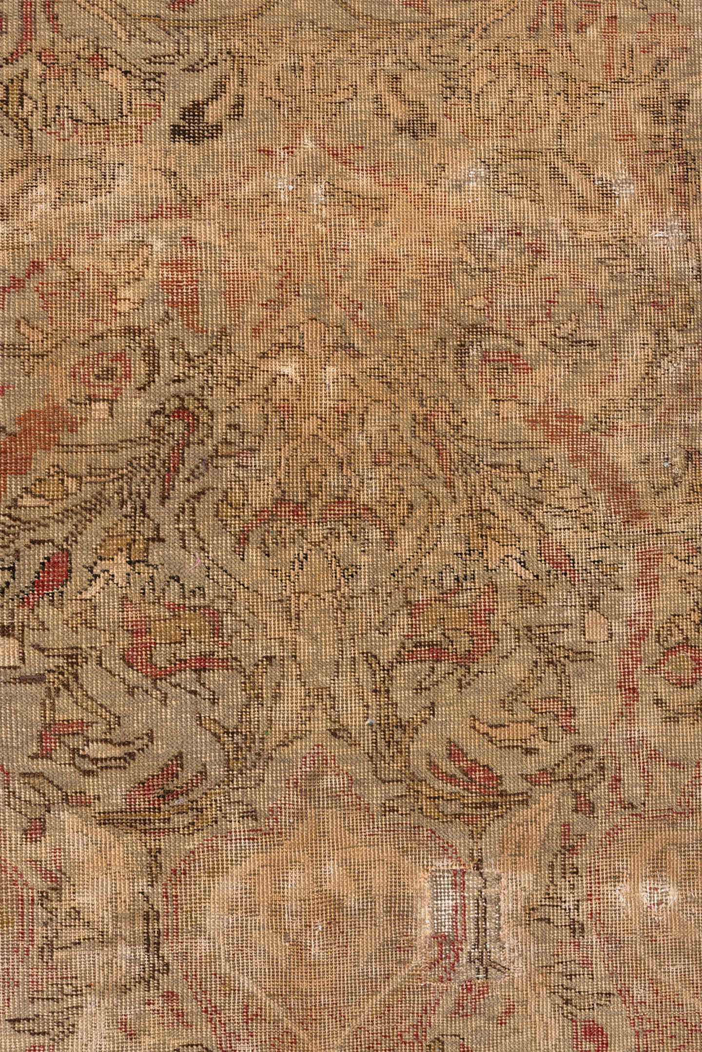 3' x 5' one-of-a-kind handmade vintage Kaisary small size rug. Color palette: beige, ivory, taupe, rose, rust, brown, gray