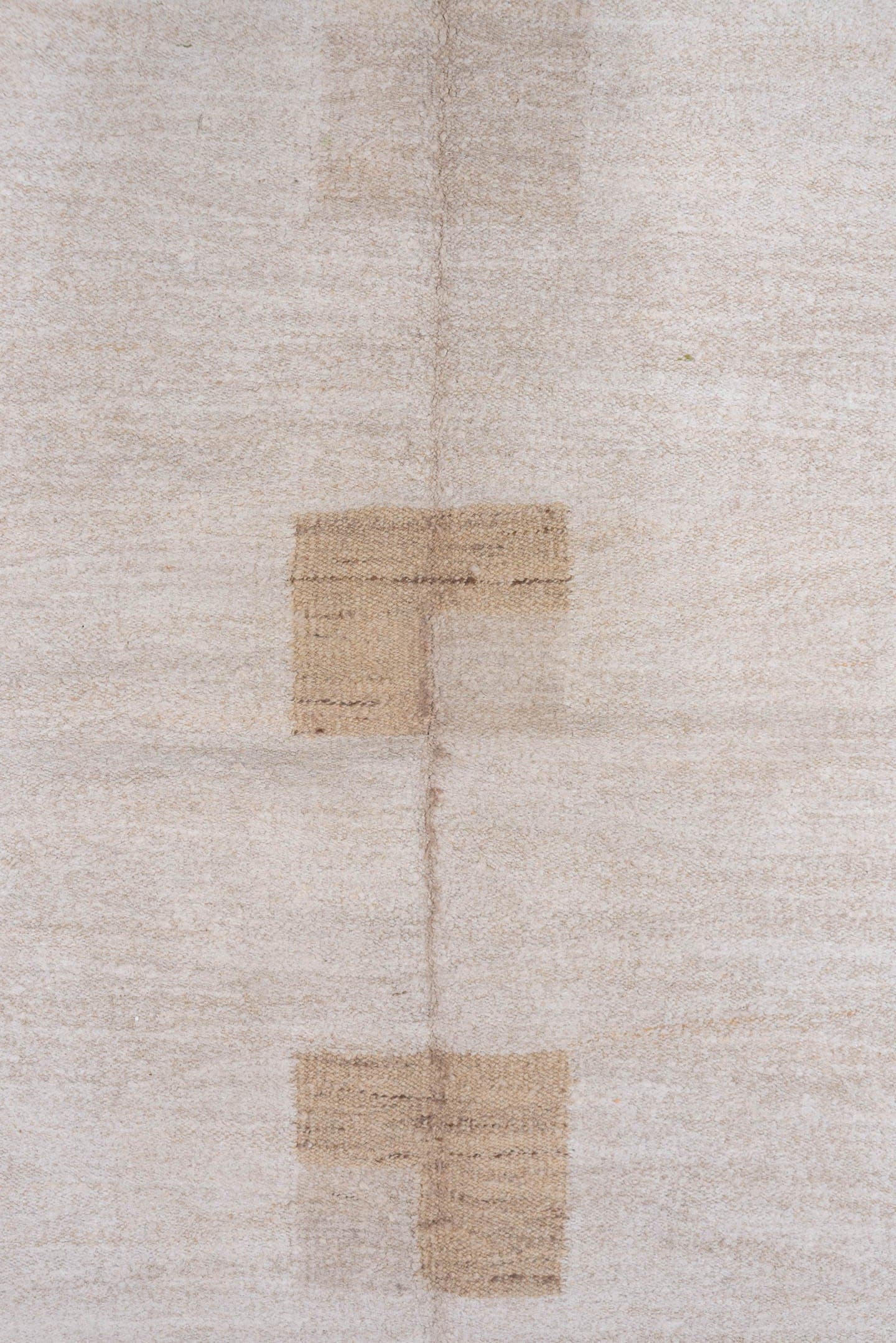 6' x 7' one-of-a-kind handmade vintage Kilim rug. Color palette: ivory, camel, beige, cream, taupe, gray