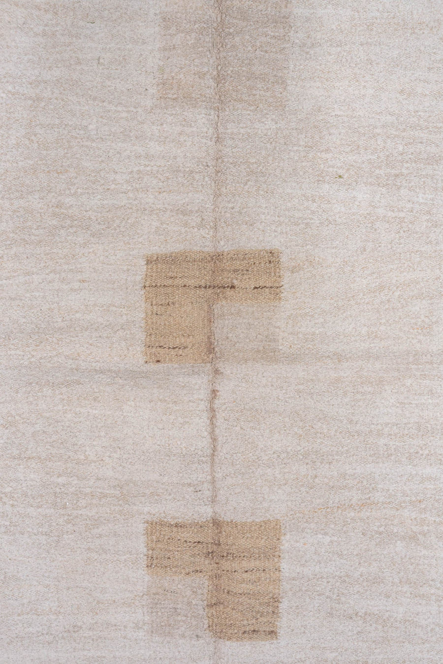 6' x 7' one-of-a-kind handmade vintage Kilim rug. Color palette: ivory, camel, beige, cream, taupe, gray