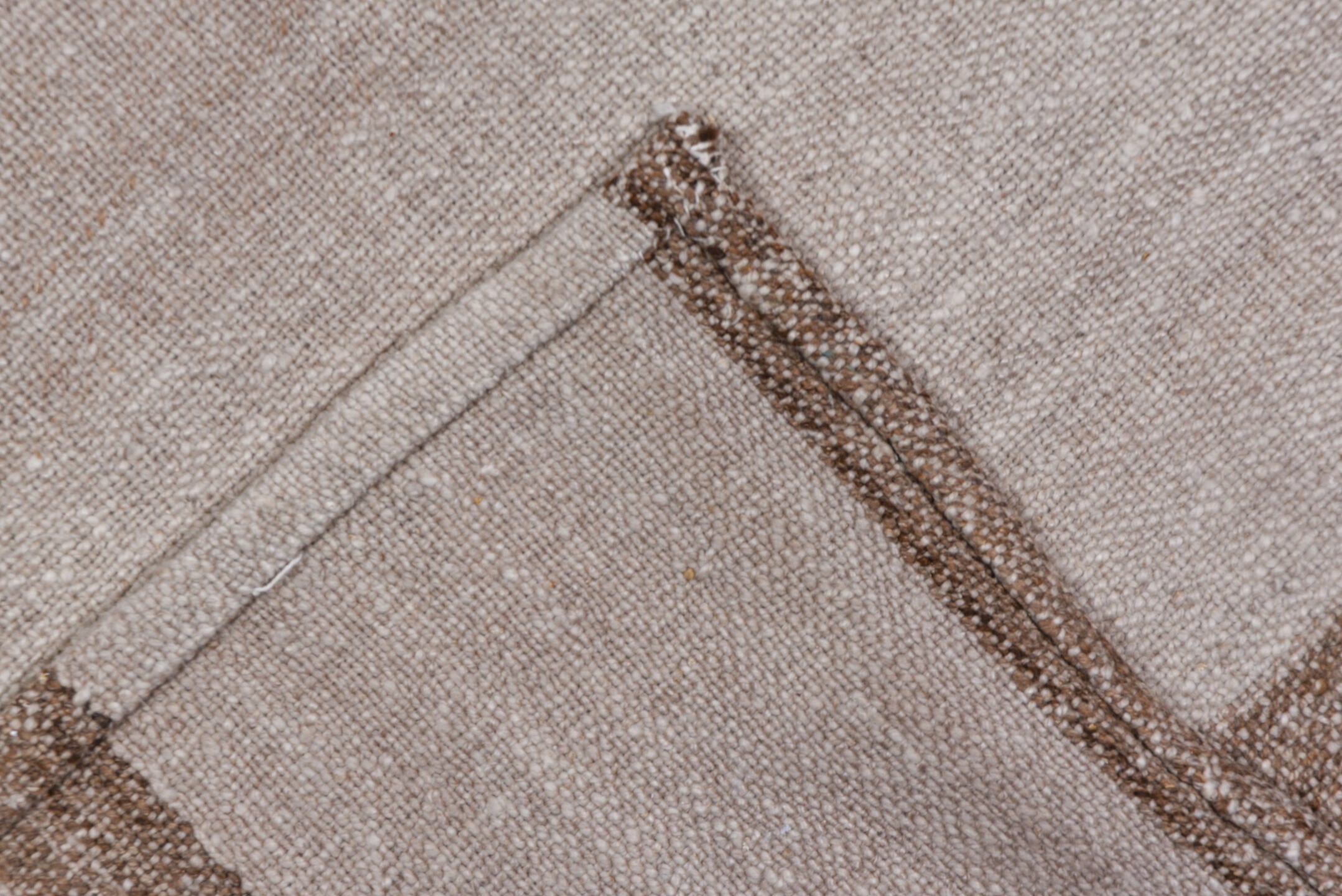 8' x 13' one-of-a-kind handmade vintage Kilim large size rug. Color palette: dark gray, gray, light gray, pink