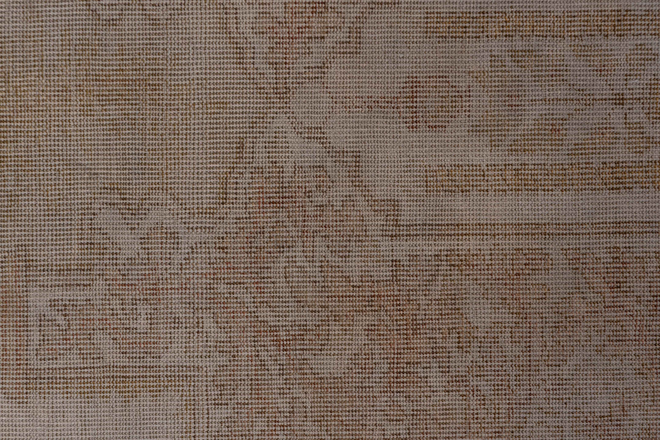 4' x 6' one-of-a-kind handmade vintage Kaisary small size rug. Color palette: brown, gray, light gray, off-white, pink, snow