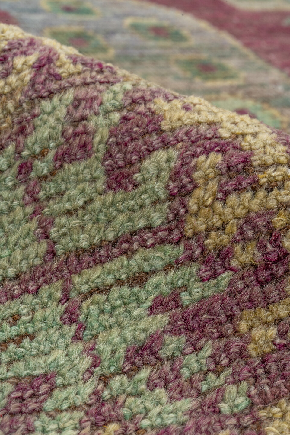 3' x 6' one-of-a-kind handmade vintage Khotan small size rug. Color palette: brown, gray, red