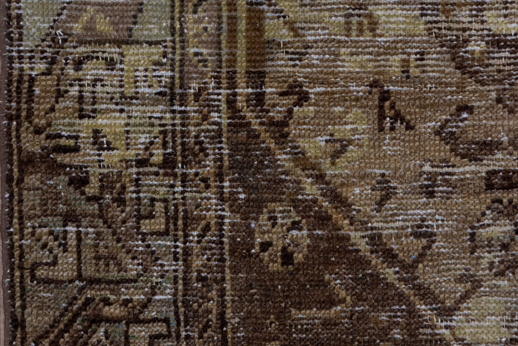 3' x 5' one-of-a-kind handmade antique Hamadan small size rug. Color palette: brown, ivory, taupe, camel, charcoal, beige