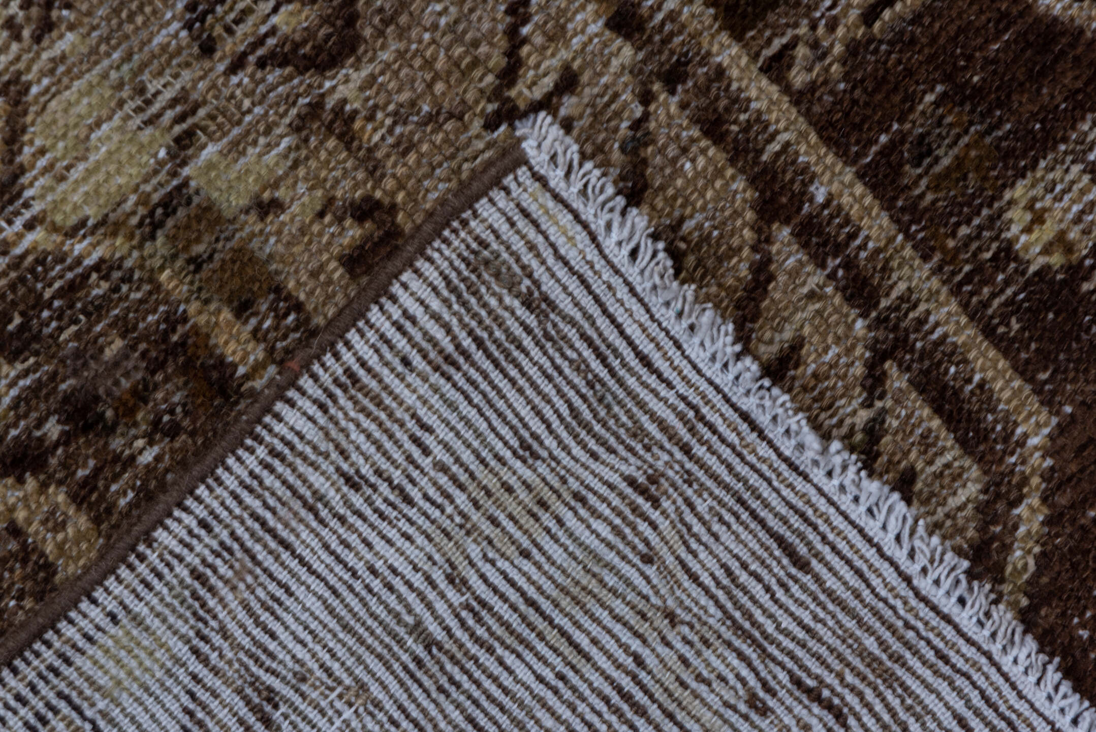 3' x 5' one-of-a-kind handmade vintage Hamadan small size rug. Color palette: brown, gray, light gray, off-white, silver