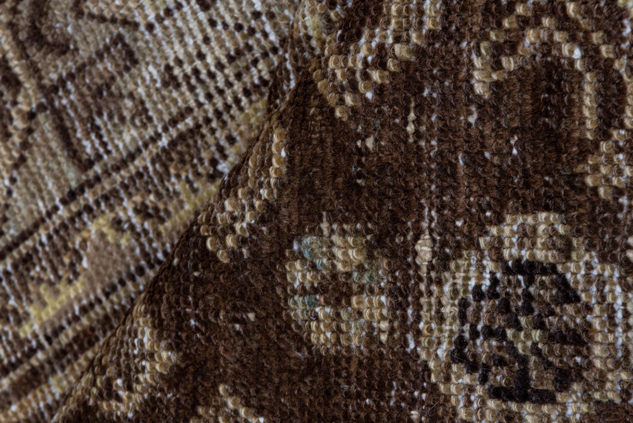 3' x 5' one-of-a-kind handmade antique Hamadan small size rug. Color palette: brown, ivory, taupe, camel, charcoal, beige
