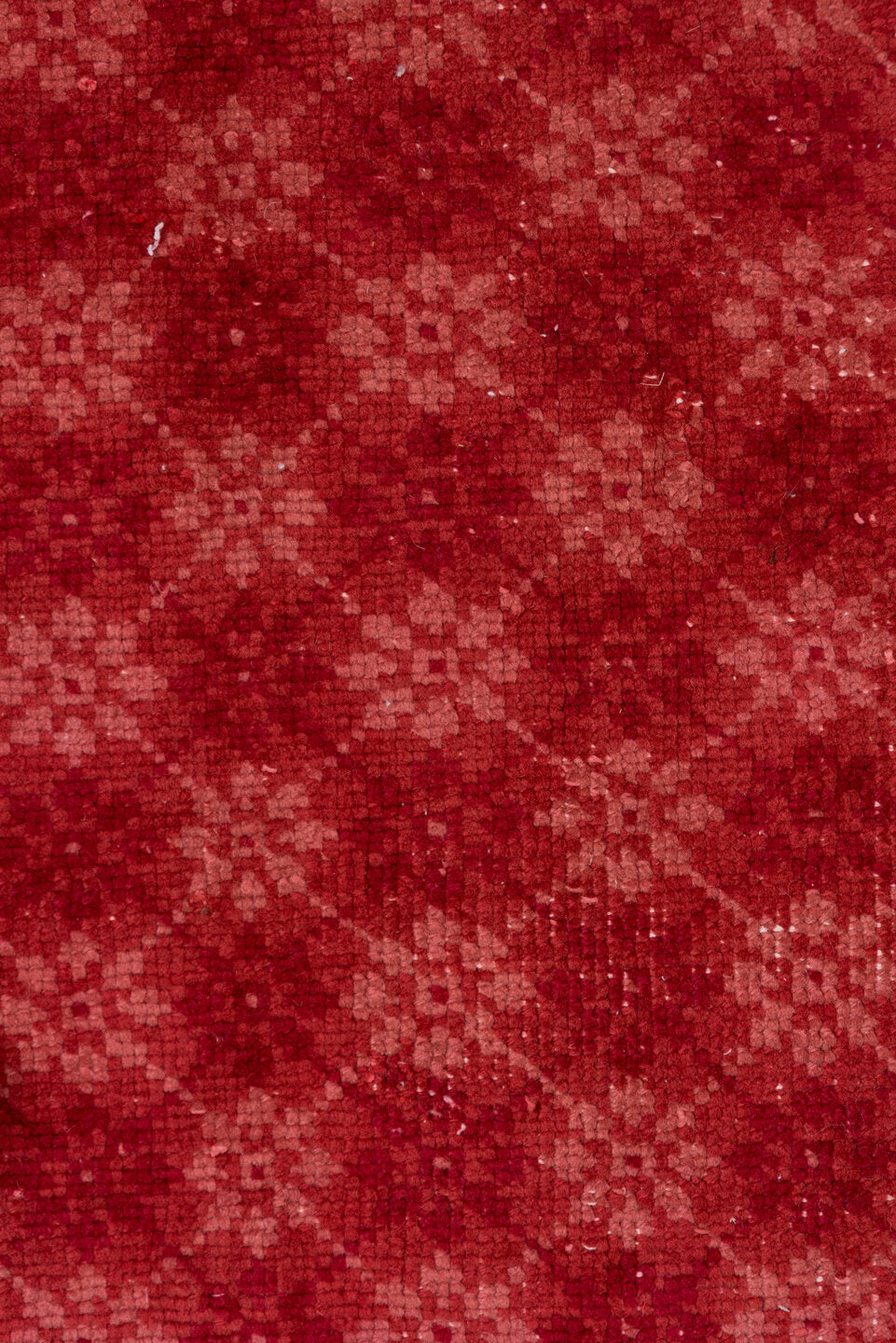 6' x 9' one-of-a-kind handmade vintage Oushak medium size rug. Color palette: brown, off-white, pink, red, redwood