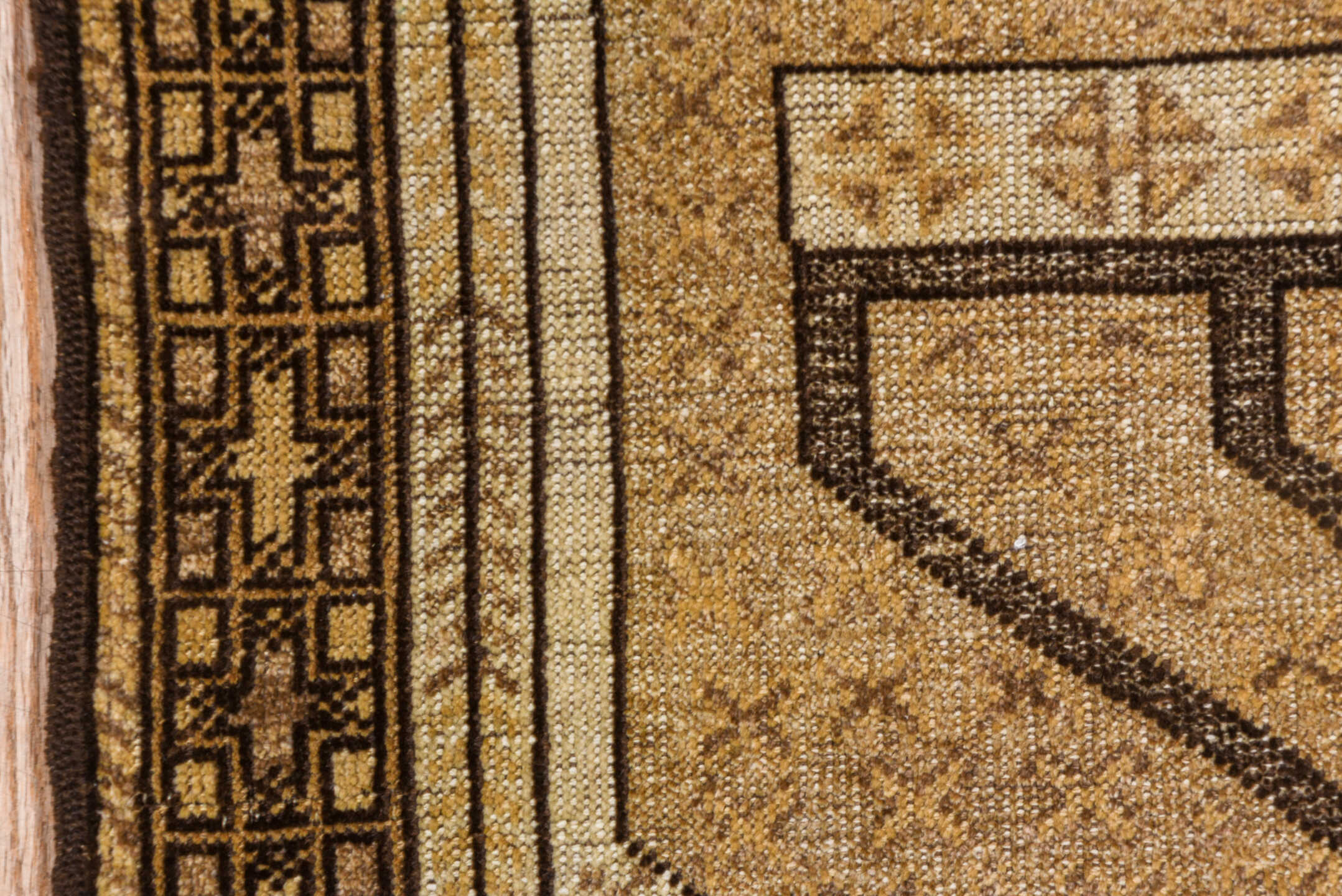 3' x 4' one-of-a-kind handmade vintage Belouch small size rug. Color palette: brown, gray, light gray, off-white