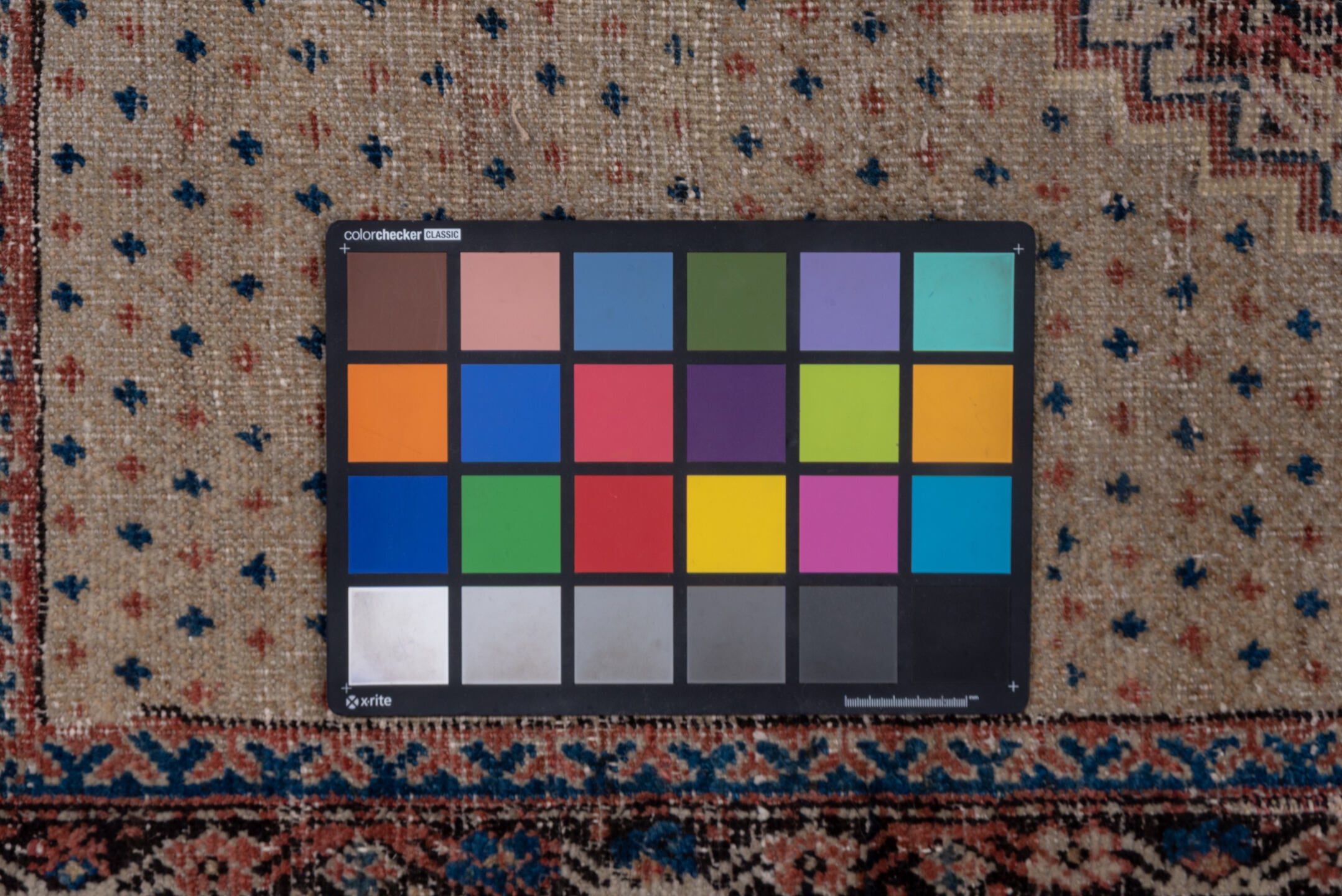 8' x 19' one-of-a-kind handmade vintage Farahan rug. Color palette: black, blue, brown, charcoal, gray, pink, red