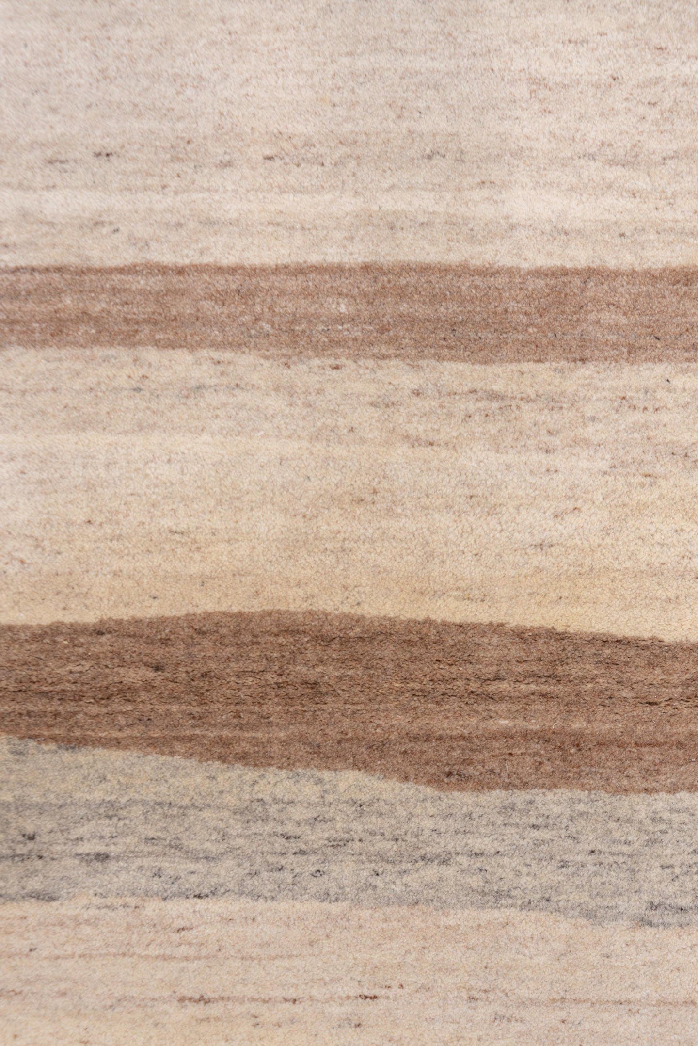 4' x 6' one-of-a-kind handmade vintage Ocean small size rug. Color palette: ivory, taupe, camel, gray, beige