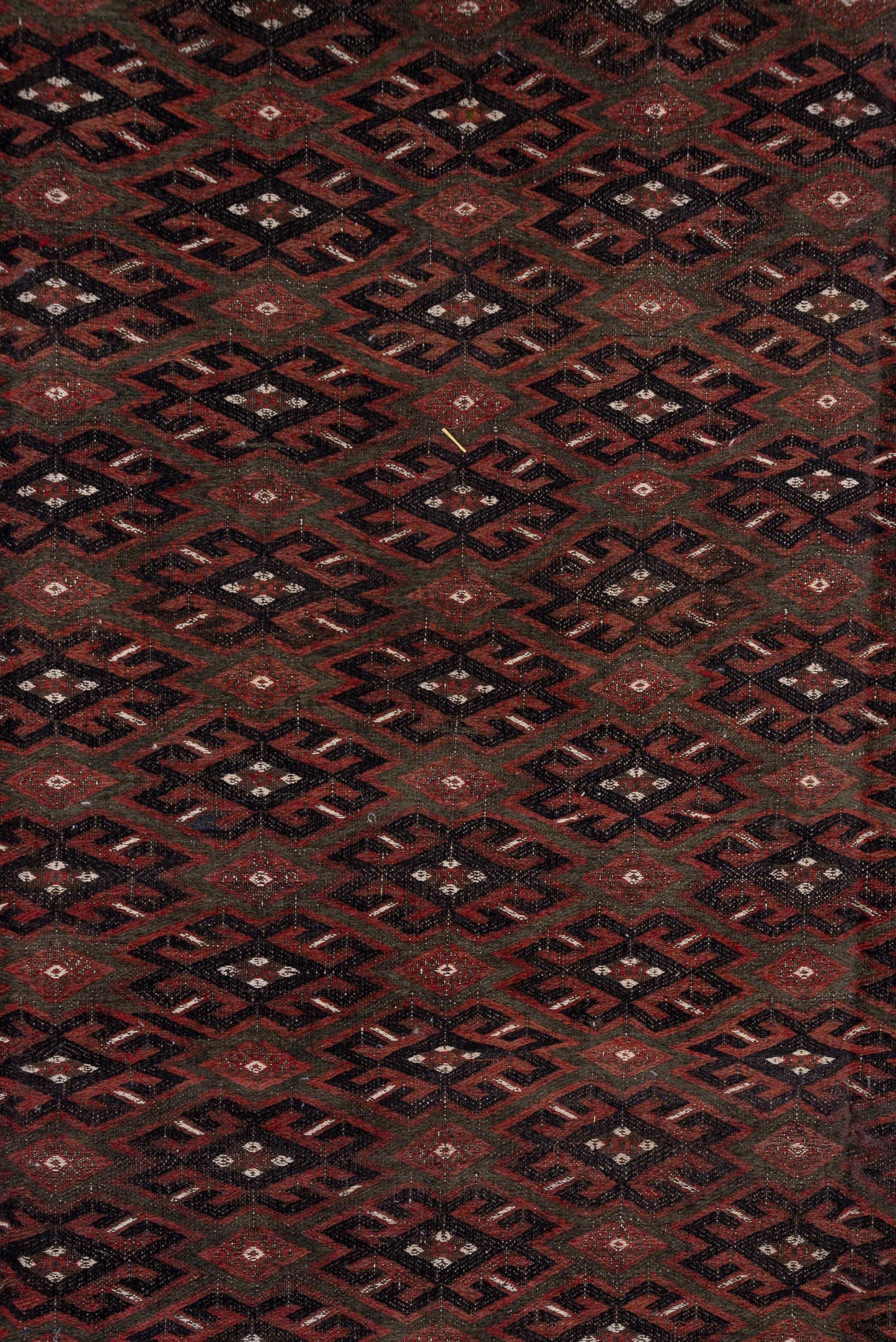 6' x 11' one-of-a-kind handmade vintage Kilim large size rug. Color palette: burgundy, brown, charcoal, ivory, rust, taupe