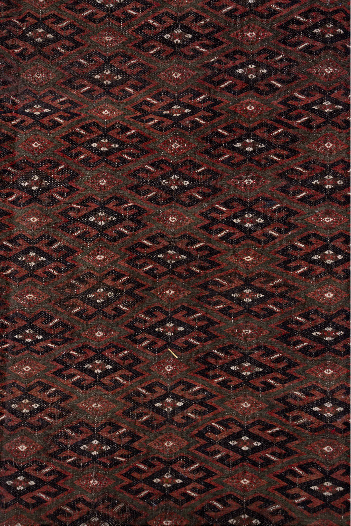 6' x 11' one-of-a-kind handmade vintage Kilim large size rug. Color palette: burgundy, brown, charcoal, ivory, rust, taupe