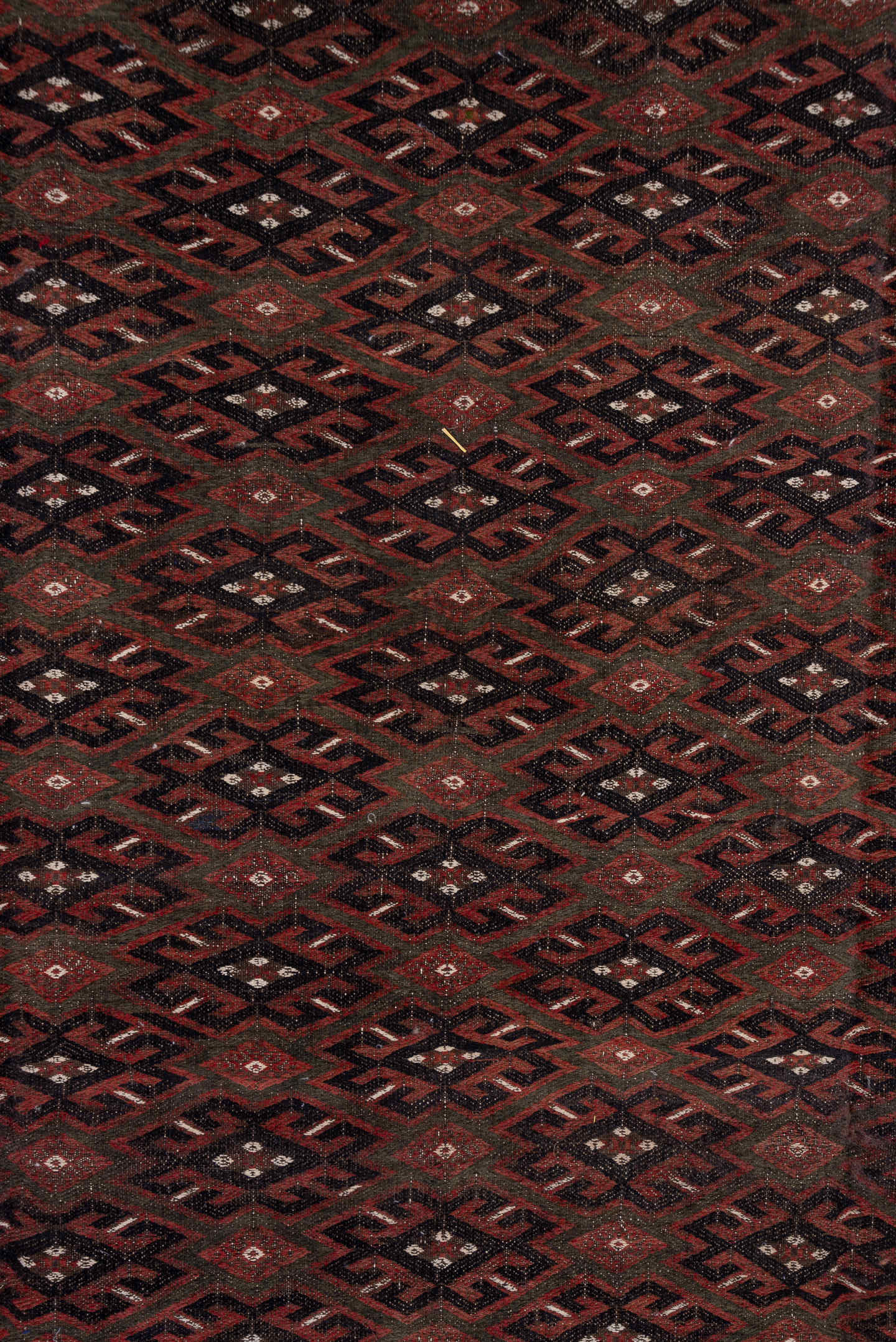 6' x 11' one-of-a-kind handmade vintage Kilim large size rug. Color palette: burgundy, brown, charcoal, ivory, rust, taupe