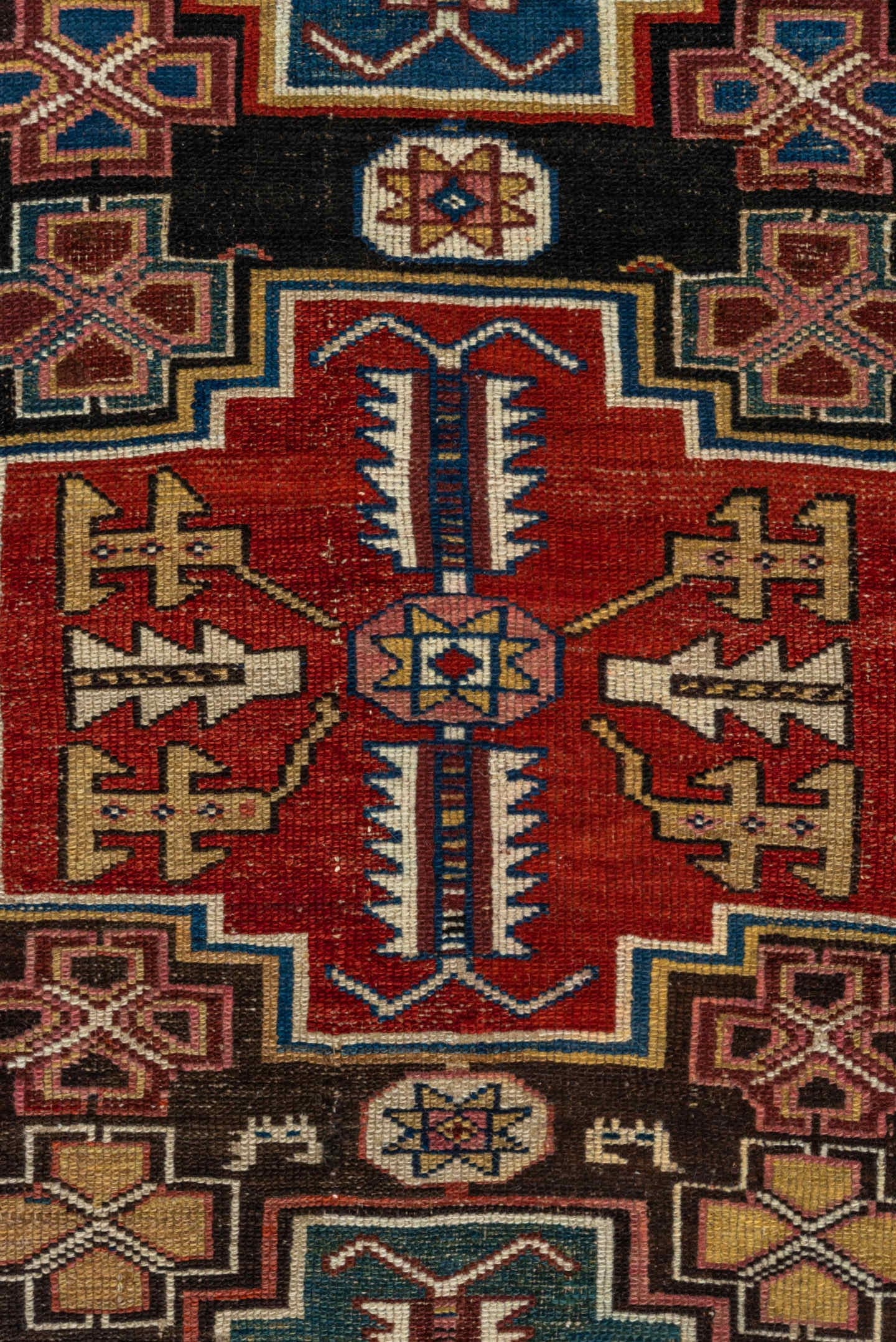 3' x 9' one-of-a-kind handmade vintage Malayer runner rug. Color palette: red, ivory, blue, charcoal, camel, rust, teal