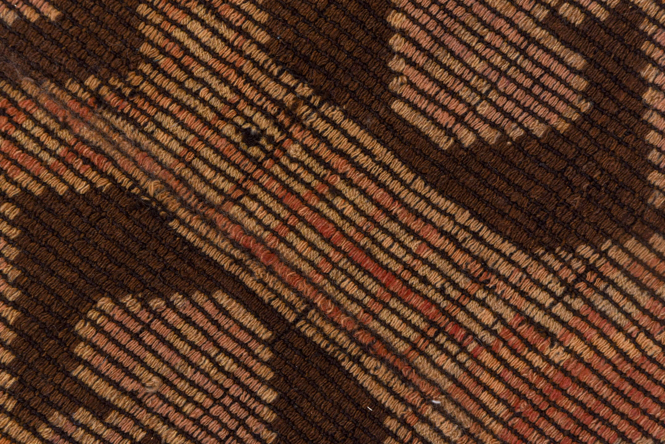 6' x 9' one-of-a-kind handmade vintage Jijim medium size rug. Color palette: camel, taupe, dark brown, terra cotta, rose