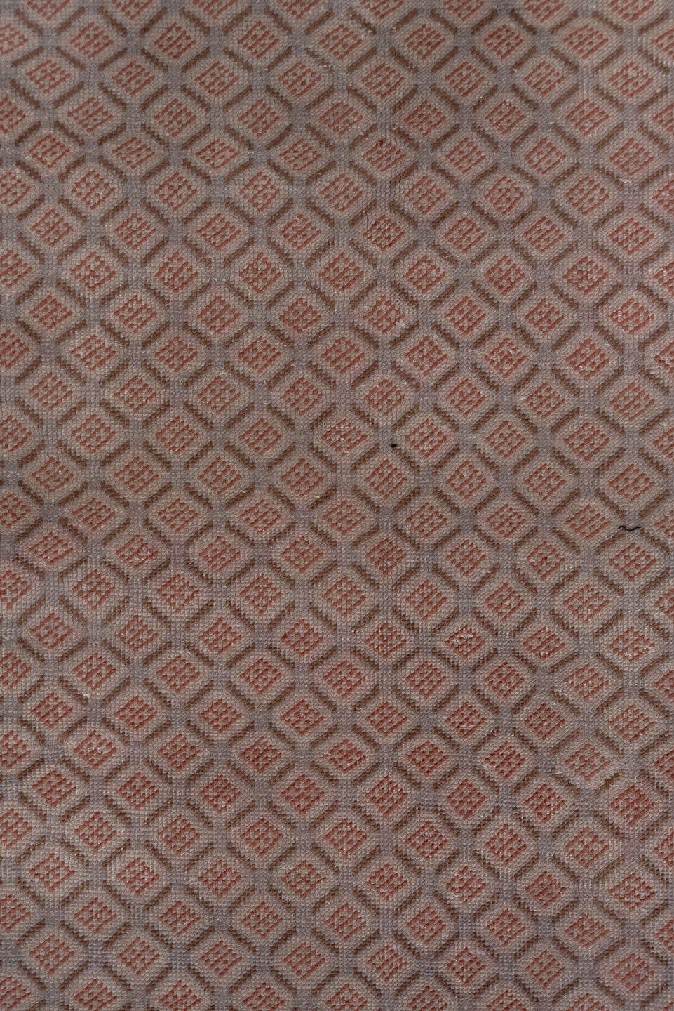 7' x 10' one-of-a-kind handmade vintage Oushak large size rug. Color palette: taupe, brown, rose, mauve, charcoal, beige
