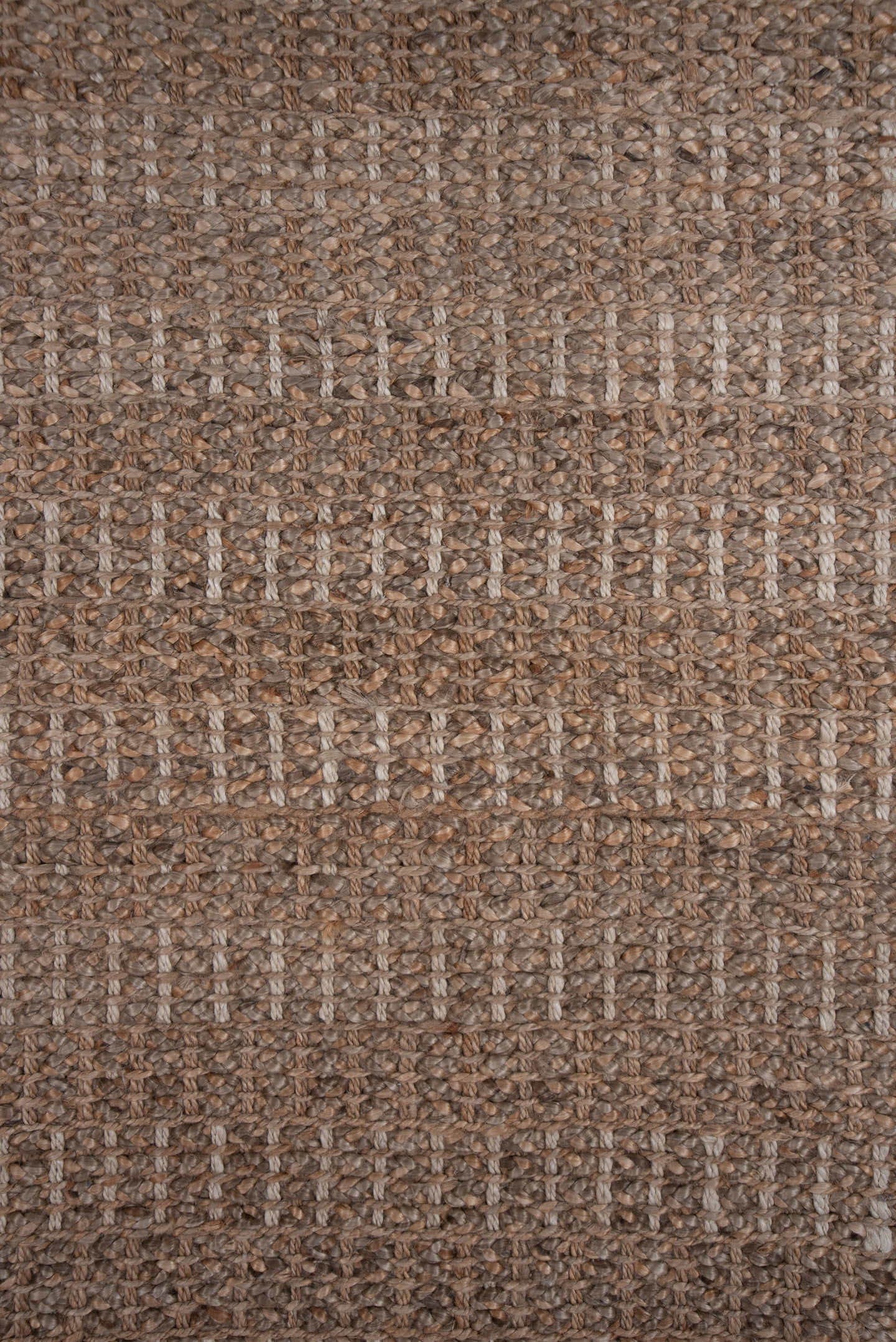 4' x 6' one-of-a-kind handmade vintage Sisal small size rug. Color palette: taupe, brown, camel, beige, gray