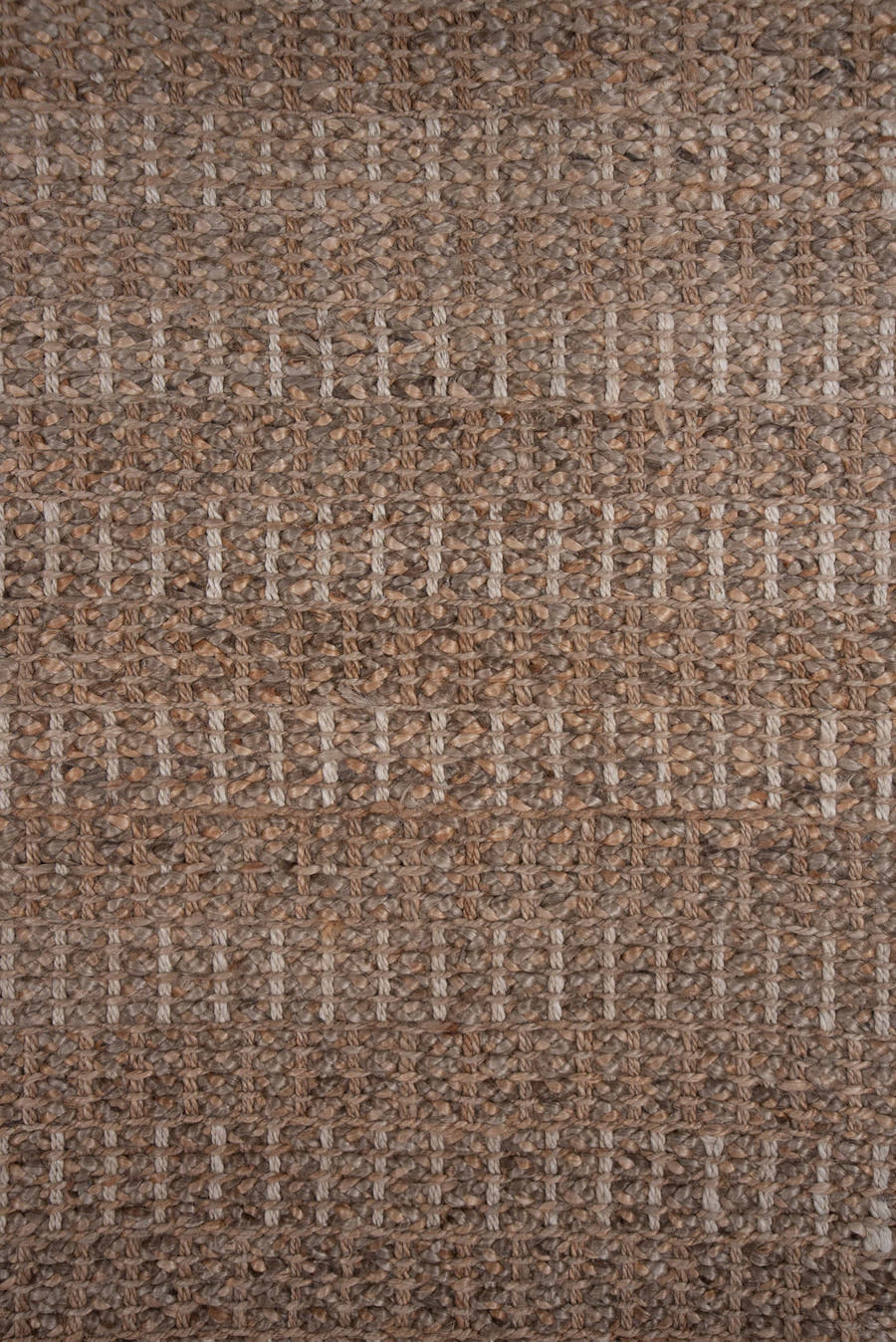 4' x 6' one-of-a-kind handmade vintage Sisal small size rug. Color palette: taupe, brown, camel, beige, gray