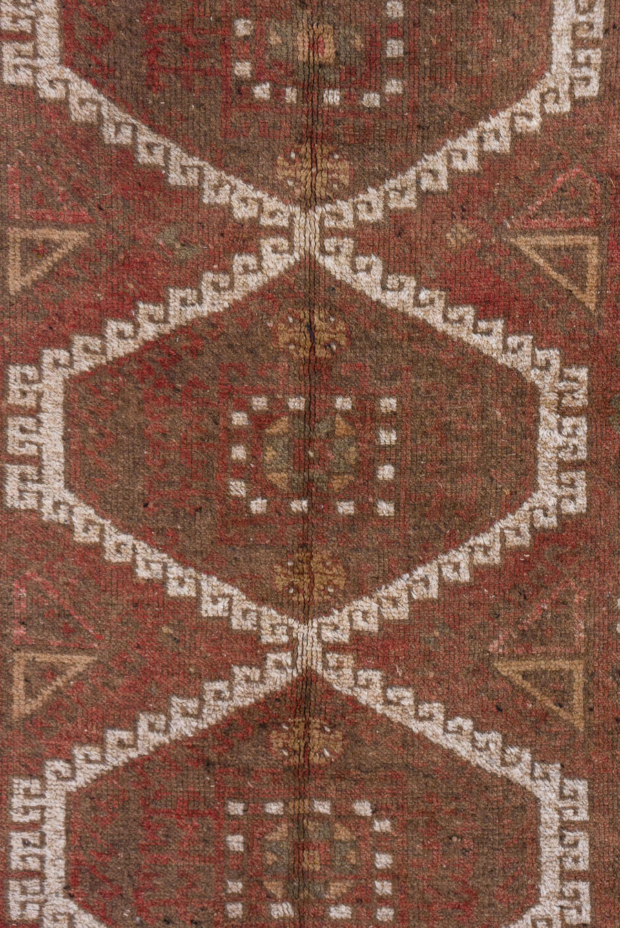 4' x 8' one-of-a-kind handmade vintage Oushak rug. Color palette: rust, ivory, taupe, brown, terracotta, beige, gray