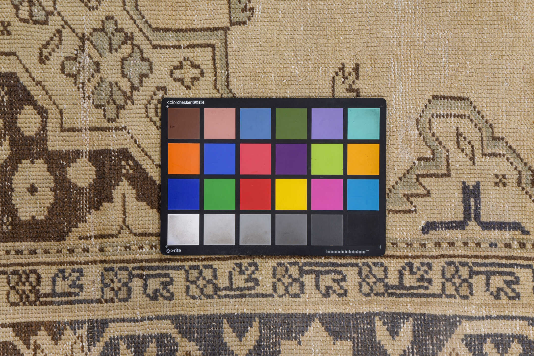 7' x 10' one-of-a-kind handmade vintage Oushak large size rug. Color palette: brown, dim gray, gray, light gray, off-white