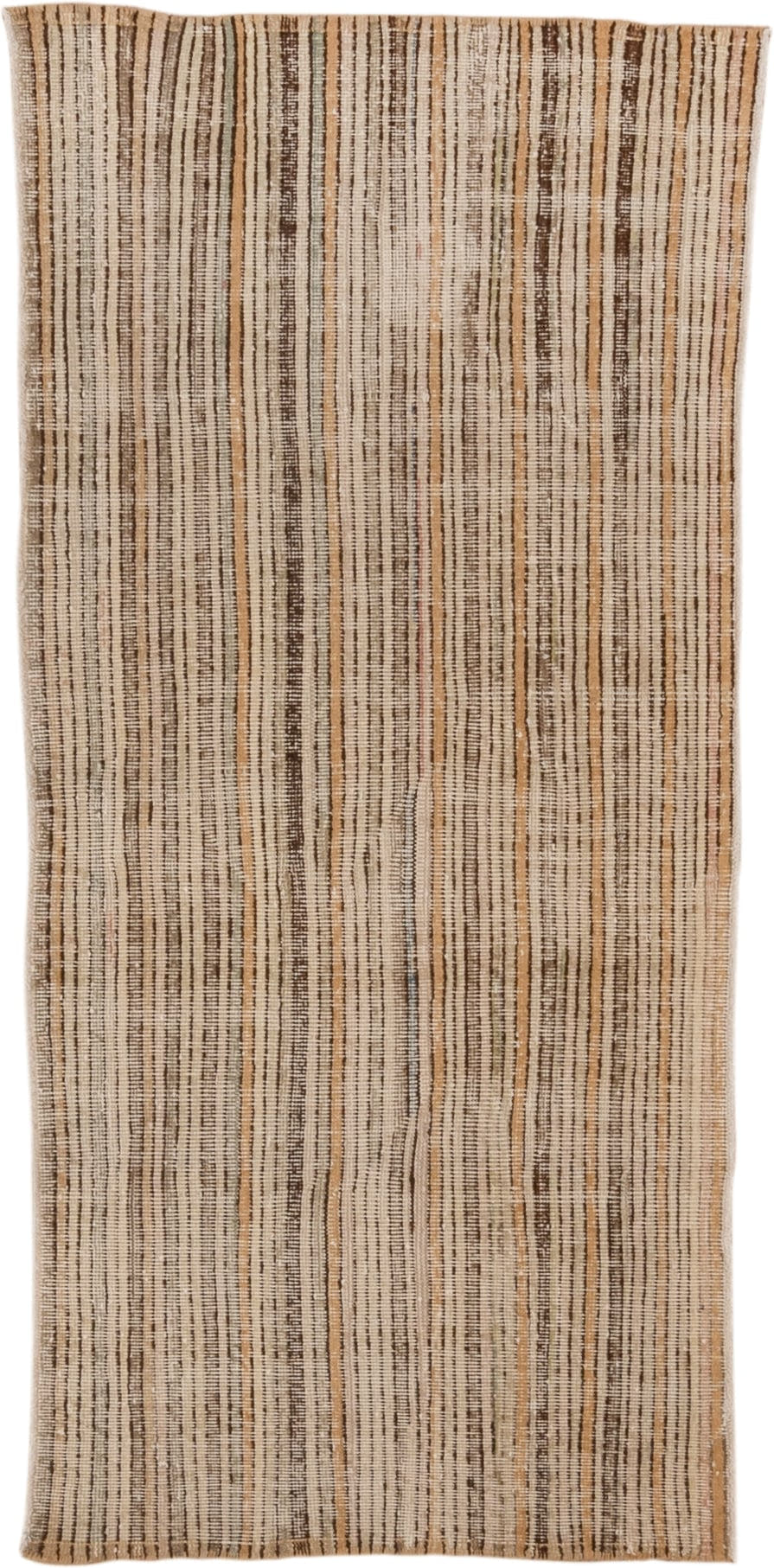 2' x 6' one-of-a-kind handmade vintage Tulu runner rug. Color palette: ivory, camel, taupe, brown, charcoal, beige, gray