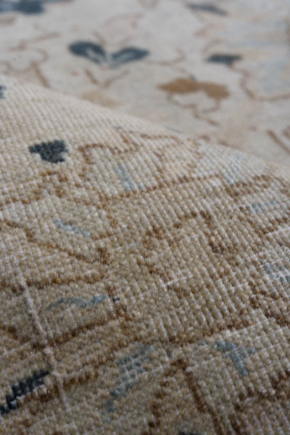 8' x 11' one-of-a-kind handmade antique Tabriz large size rug. Color palette: ivory, beige, blush, camel, slate_blue, taupe