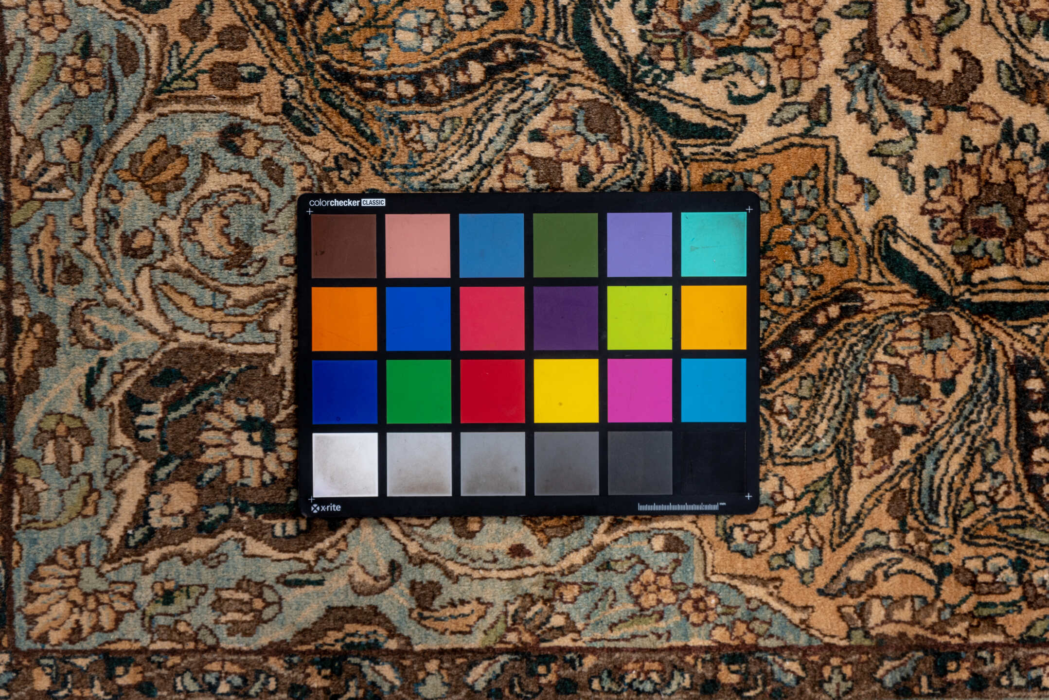 7' x 9' one-of-a-kind handmade vintage Kerman rug. Color palette: arapawa, black, blue, brown, charcoal, dim gray, gainsboro