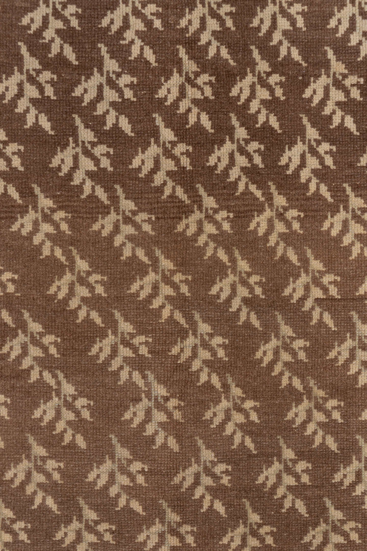 3' x 4' one-of-a-kind handmade vintage Tulu small size rug. Color palette: brown, ivory, taupe, camel, beige, gray