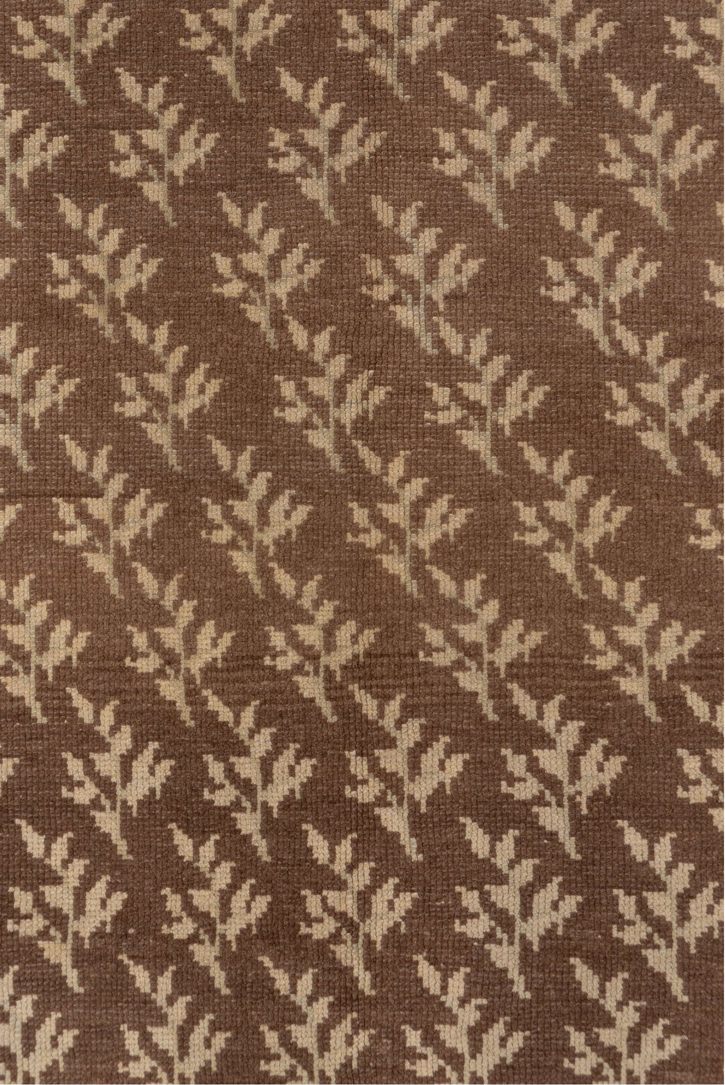 3' x 4' one-of-a-kind handmade vintage Tulu small size rug. Color palette: brown, gray, light gray, off-white, orange, pink