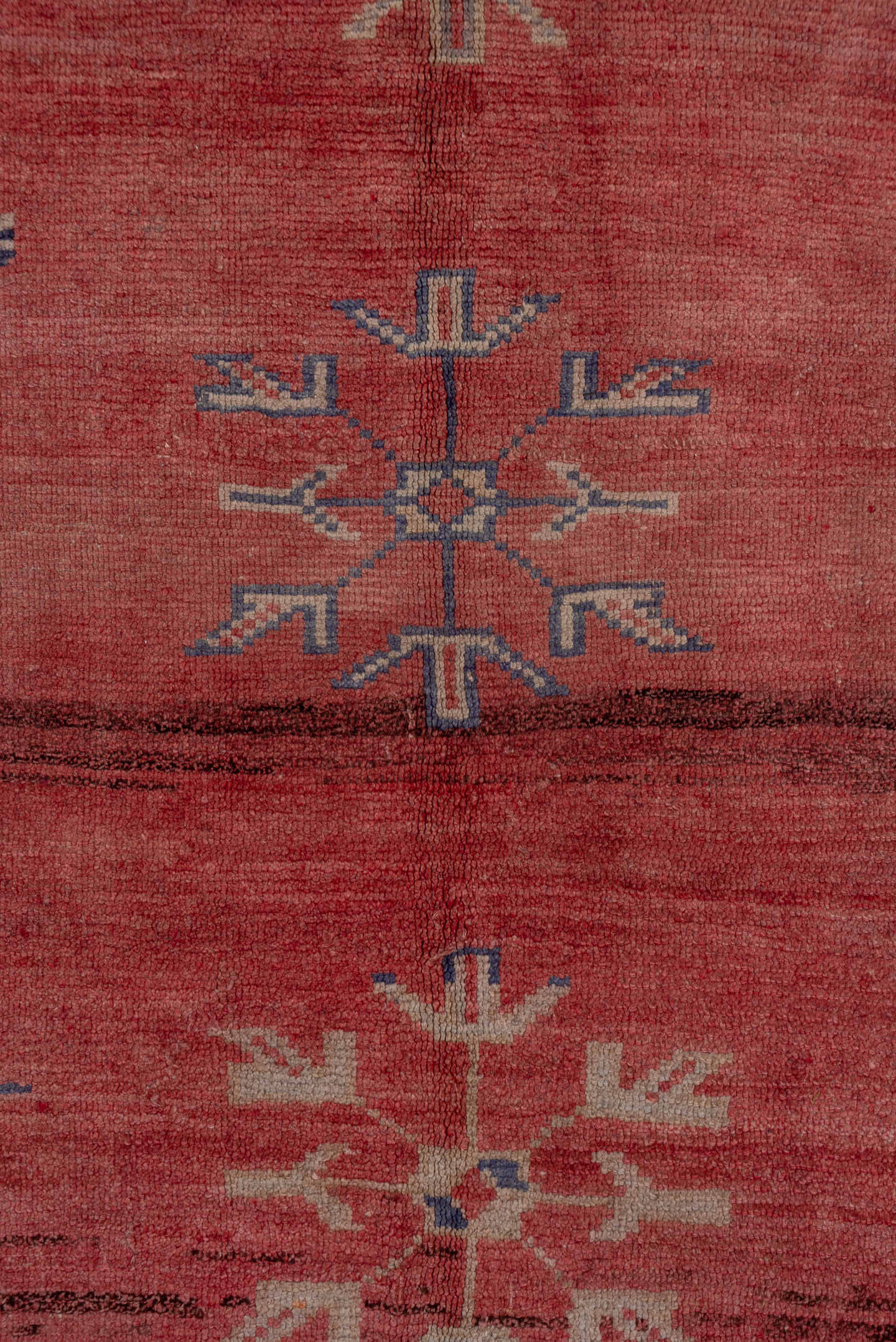 4' x 10' one-of-a-kind handmade vintage Oushak runner rug. Color palette: terra cotta, slate, ivory, rose, dusty blue, taupe