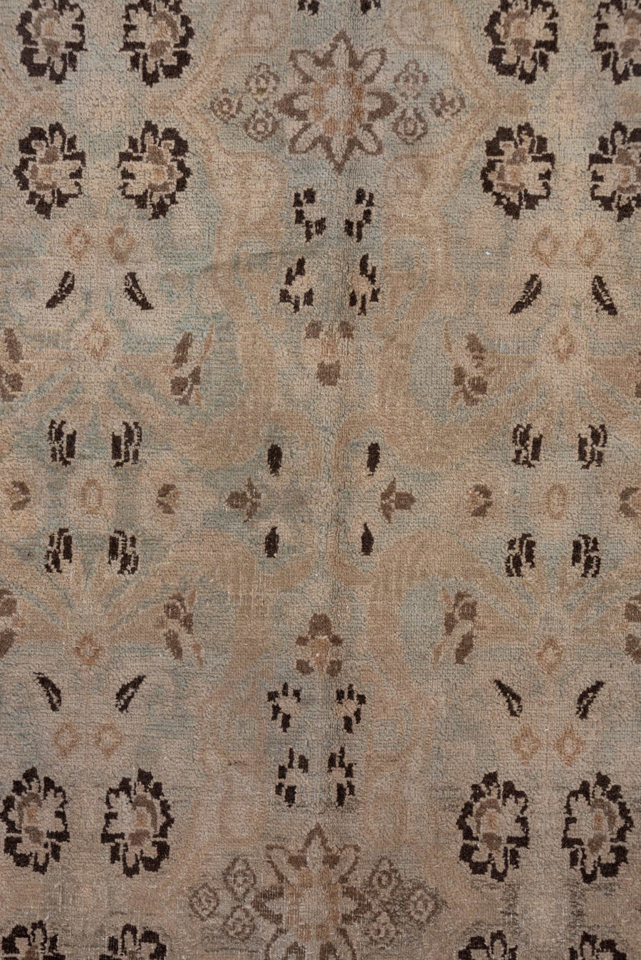 6' x 9' one-of-a-kind handmade vintage Khorassan medium size rug. Color palette: taupe, beige, brown, ivory, camel, charcoal