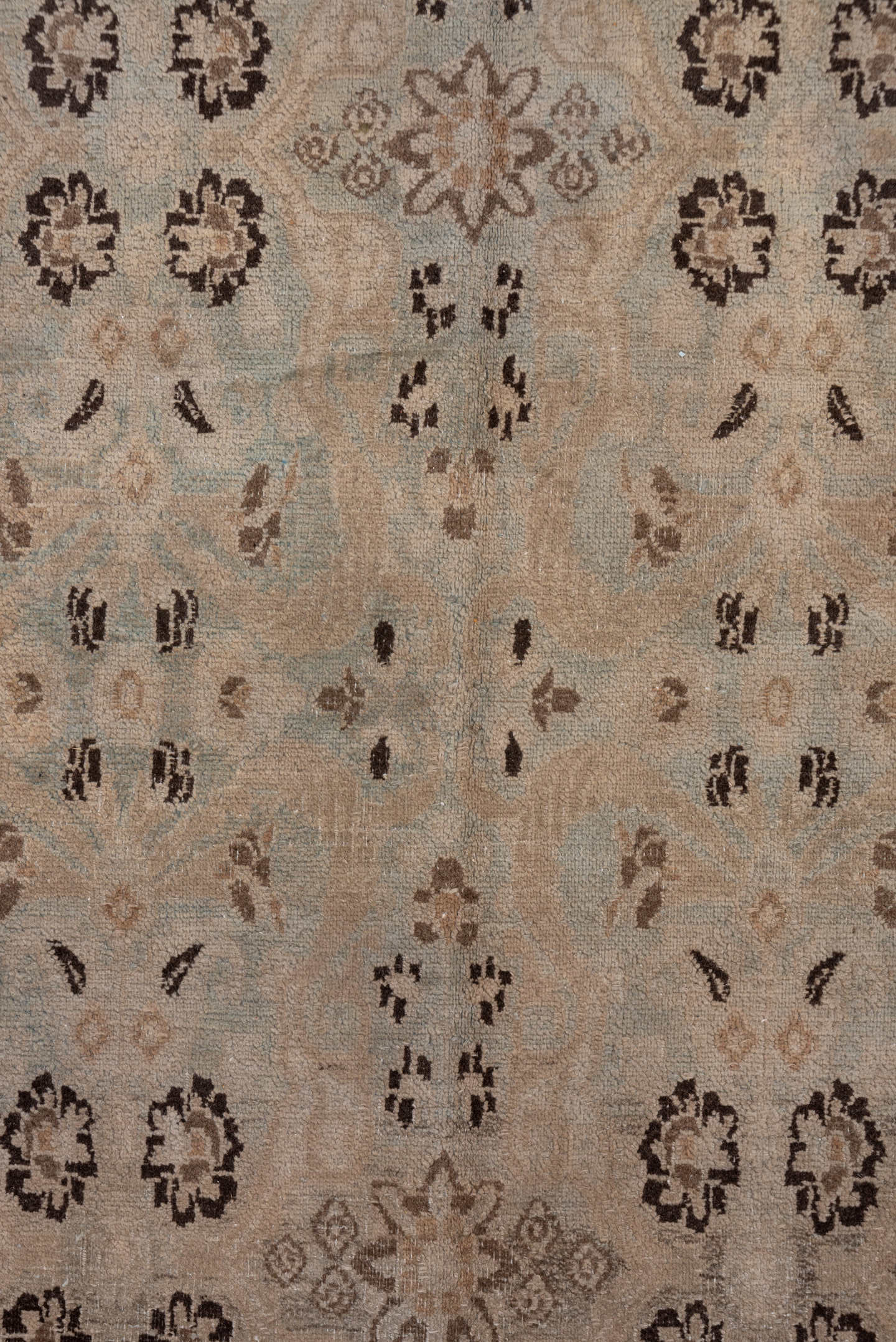 6' x 9' one-of-a-kind handmade vintage Khorassan medium size rug. Color palette: taupe, beige, brown, ivory, camel, charcoal