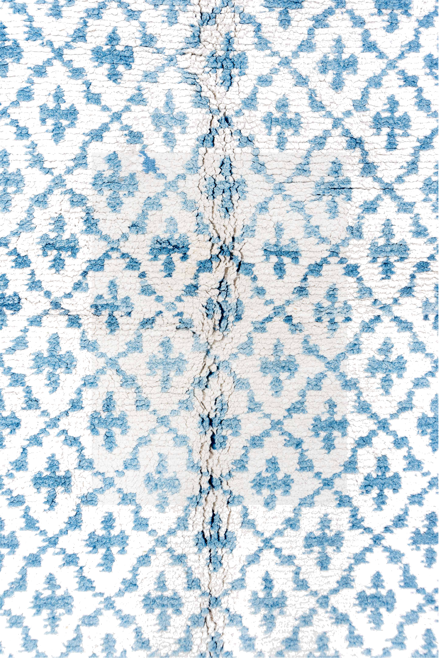 5' x 9' one-of-a-kind handmade vintage Cotton Agra medium size rug. Color palette: blue, dark gray, gainsboro, ghost white