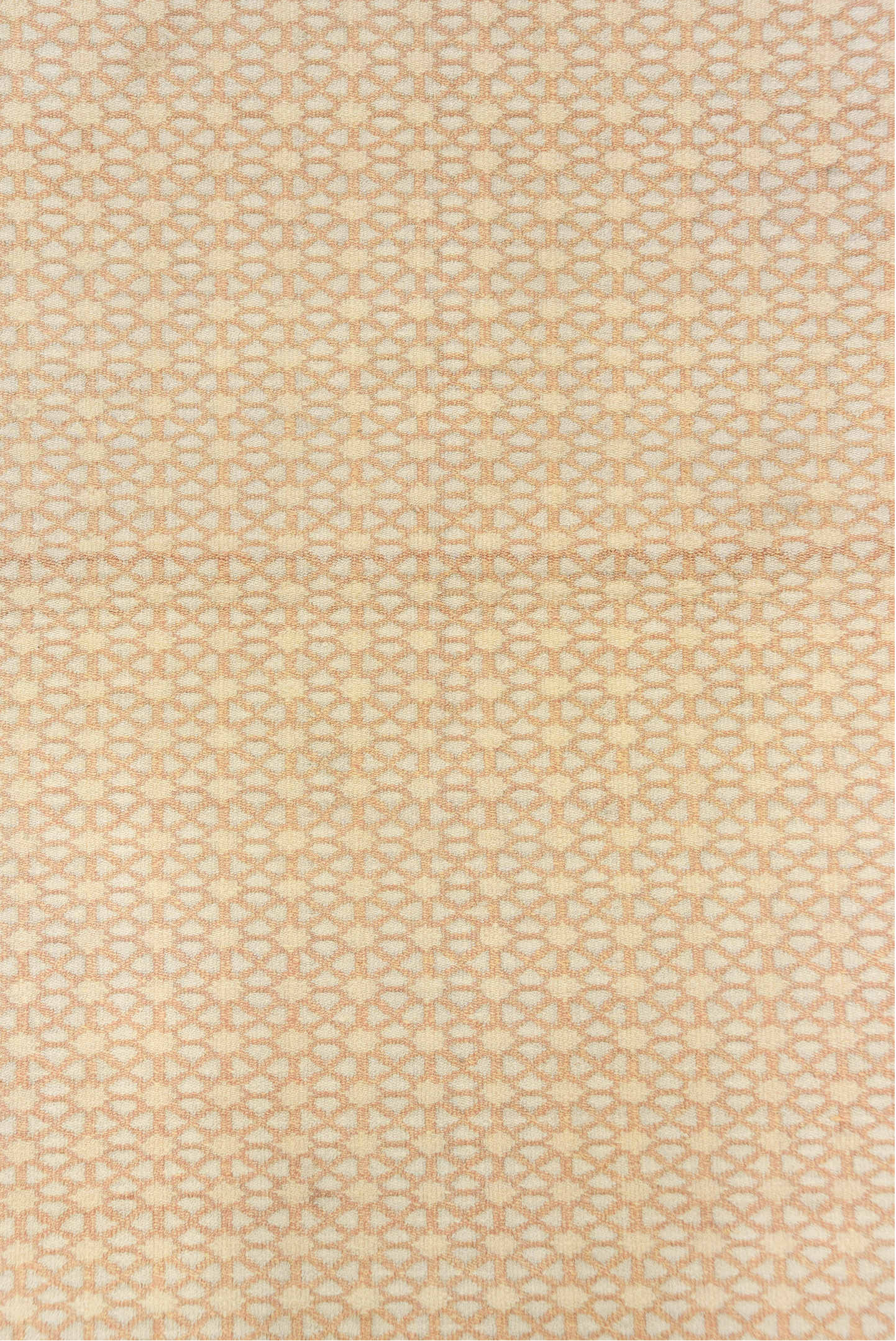 3' x 6' one-of-a-kind handmade vintage Dhurrie small size rug. Color palette: antiquewhite, brown, burlywood, off-white