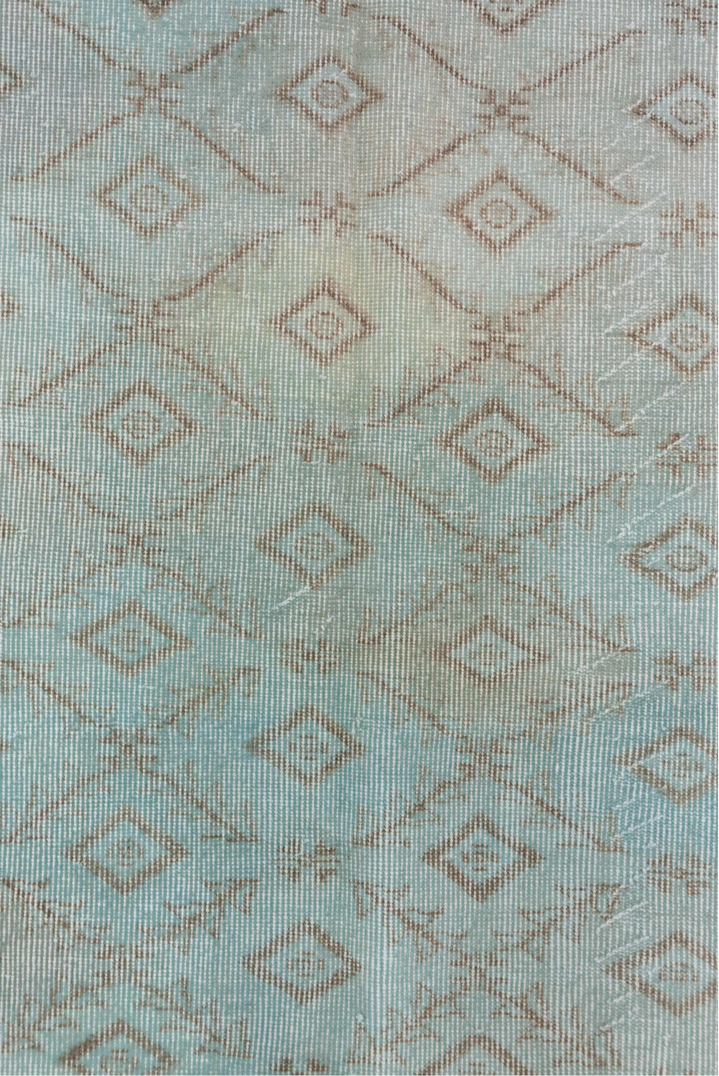 6' x 9' one-of-a-kind handmade vintage Overdyed medium size rug. Color palette: dark gray, gray, light gray, off-white