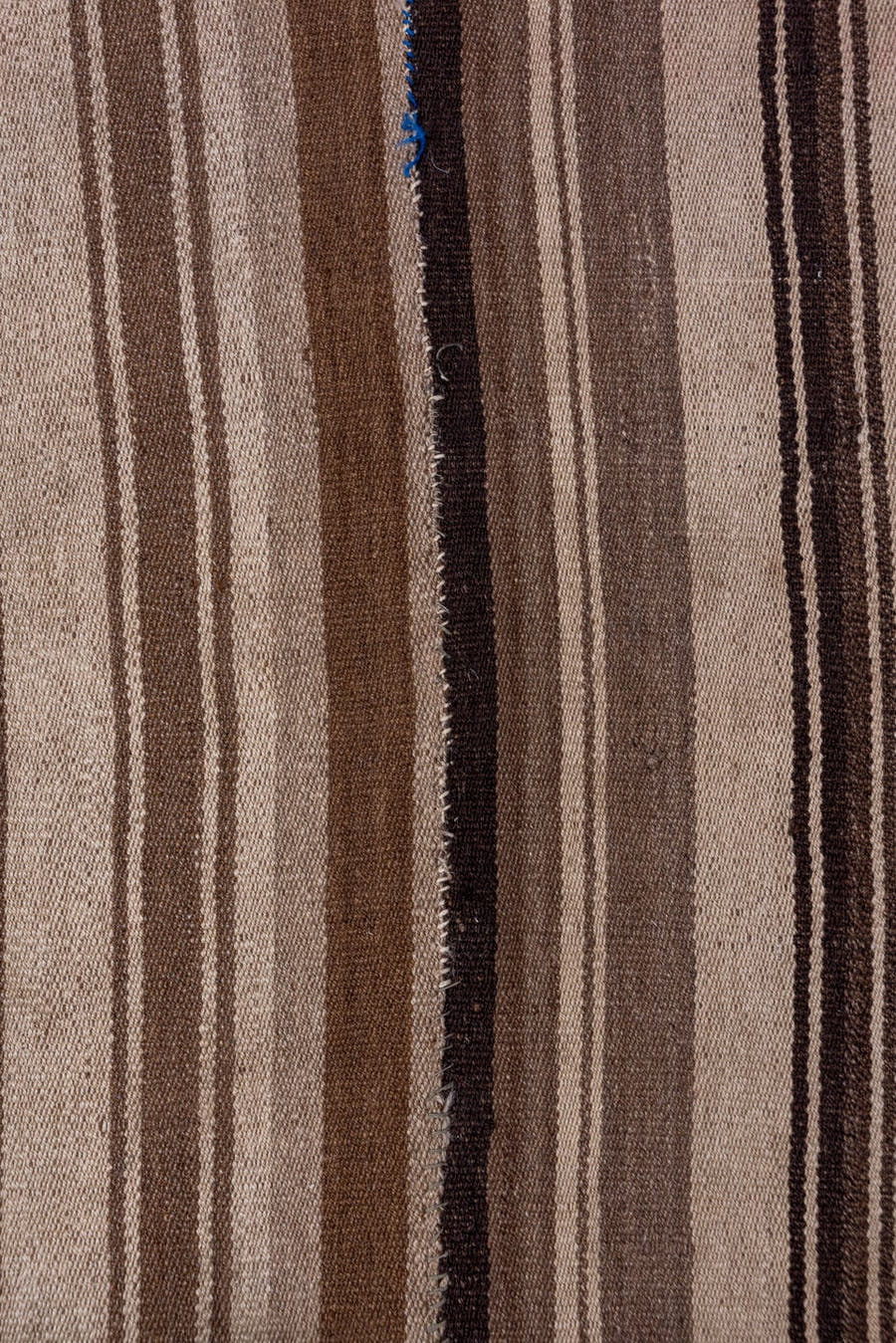 4' x 8' one-of-a-kind handmade vintage Kilim rug. Color palette: brown, taupe, camel, ivory, charcoal, slate, navy, beige