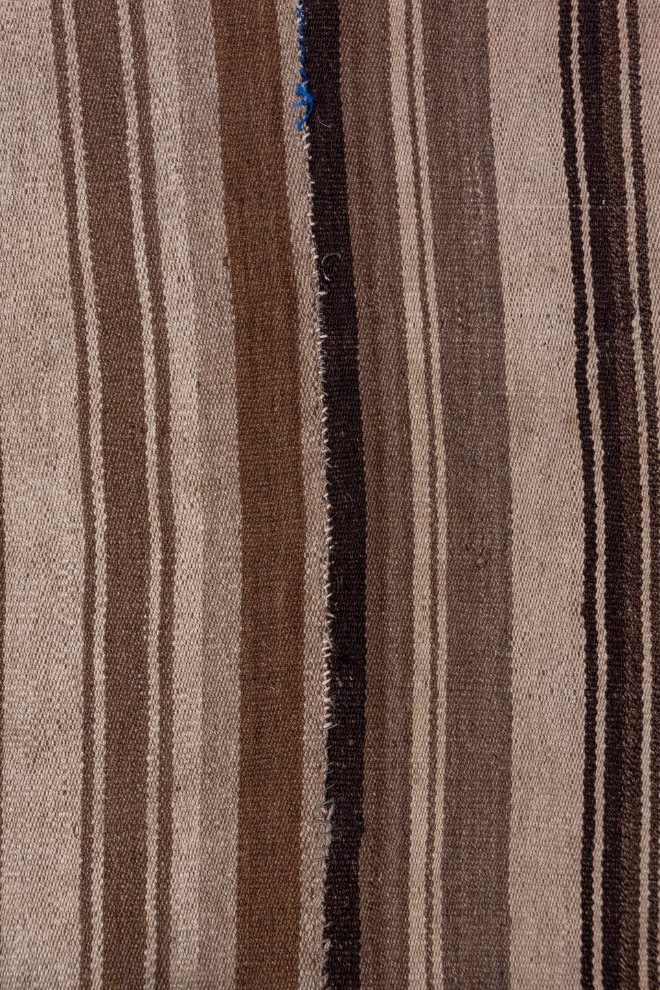 4' x 8' one-of-a-kind handmade vintage Kilim rug. Color palette: brown, taupe, camel, ivory, charcoal, slate, navy, beige