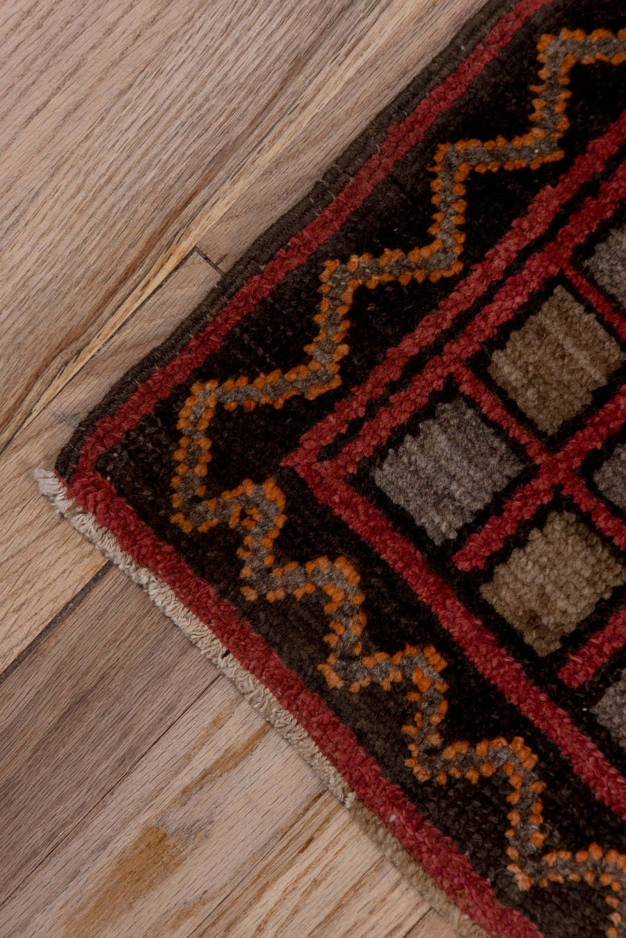 3' x 4' one-of-a-kind handmade antique Oushak small size rug. Color palette: brown, burgundy, charcoal, taupe, rust, gray