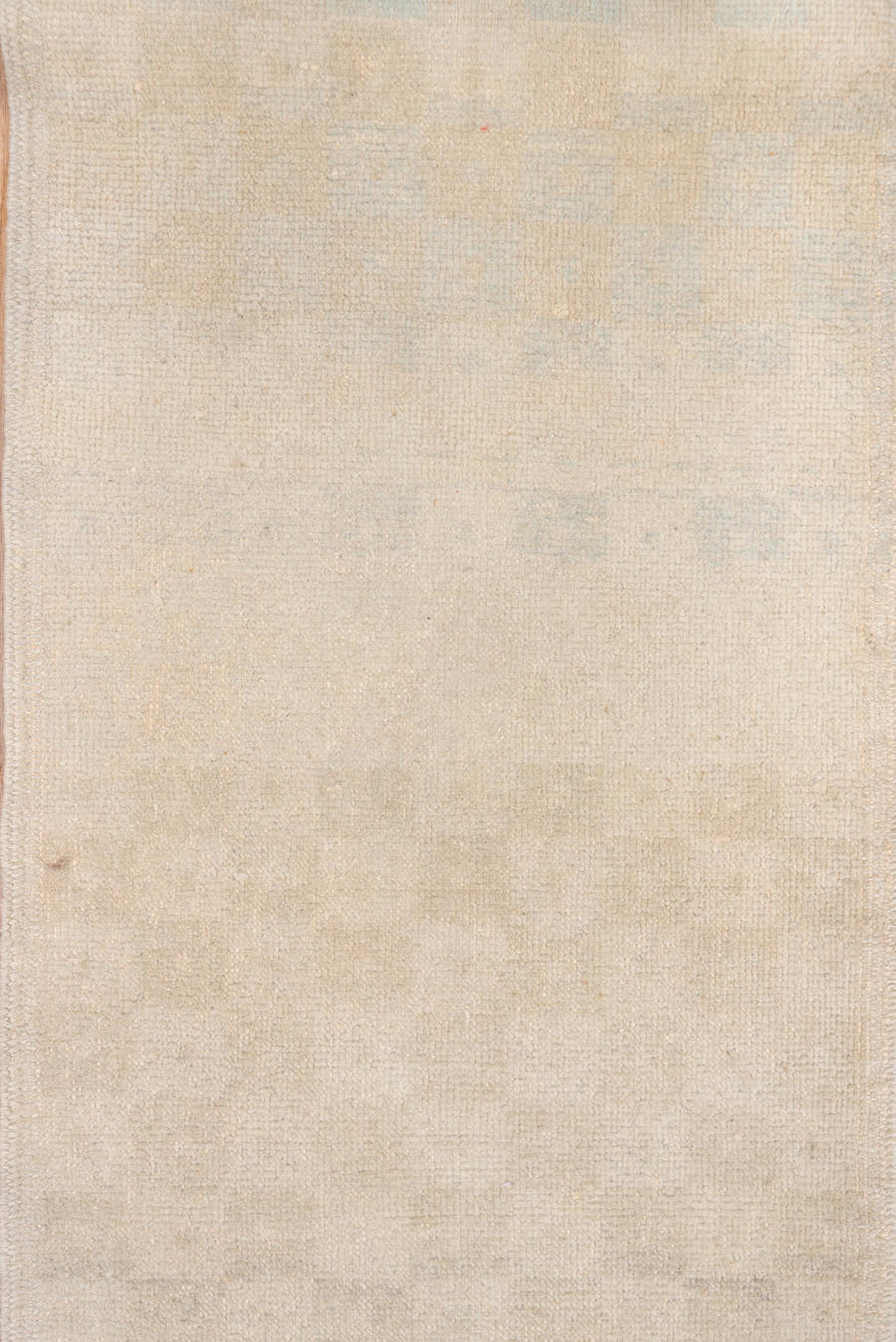 1' x 8' one-of-a-kind handmade vintage Oushak rug. Color palette: ivory, cream, beige, taupe, pale gold, light gray, gray