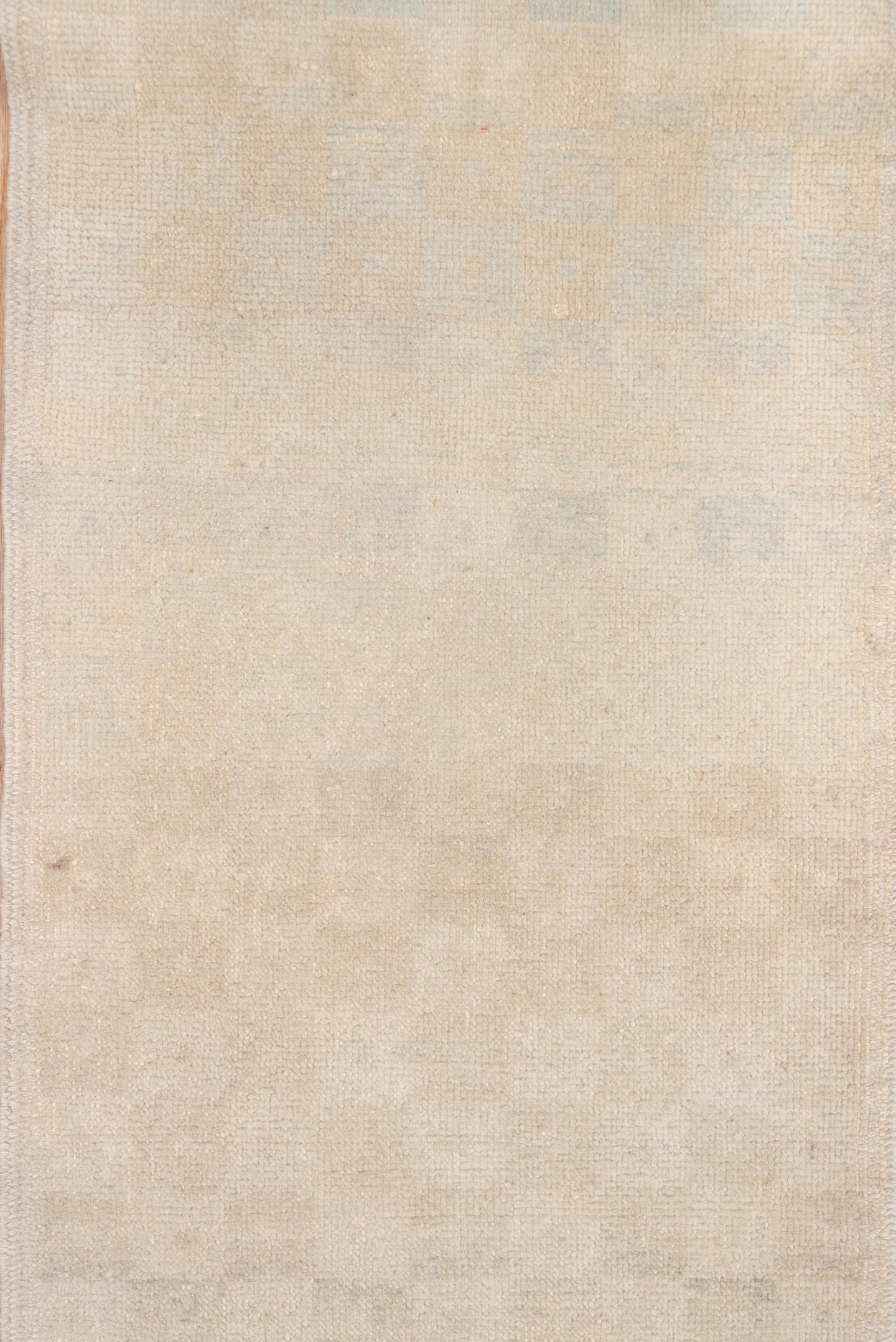 1' x 8' one-of-a-kind handmade vintage Oushak rug. Color palette: ivory, cream, beige, taupe, pale gold, light gray, gray